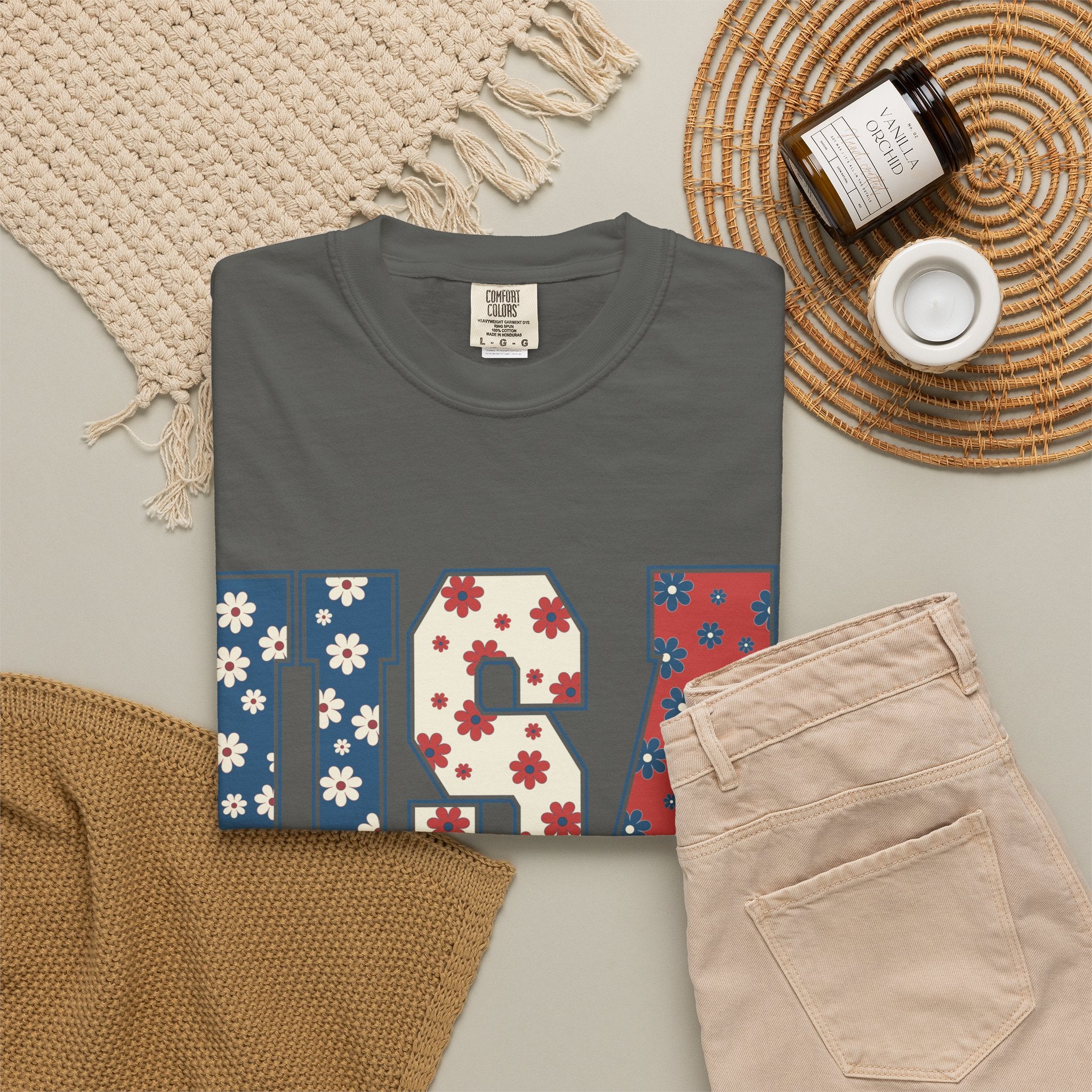 USA Floral Tee
