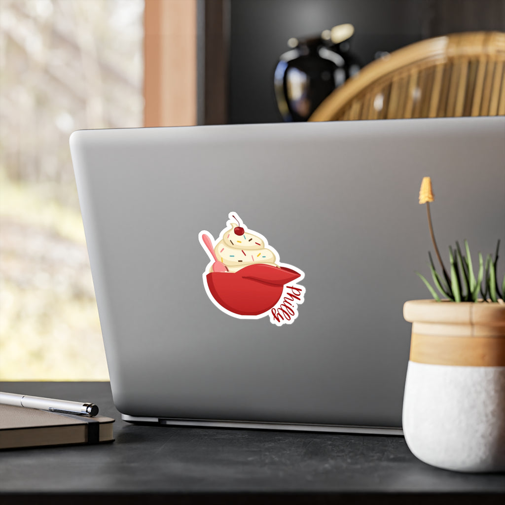 Philly Ice Cream Baseball Helmet- Kiss-Cut Vinyl Decal Sticker