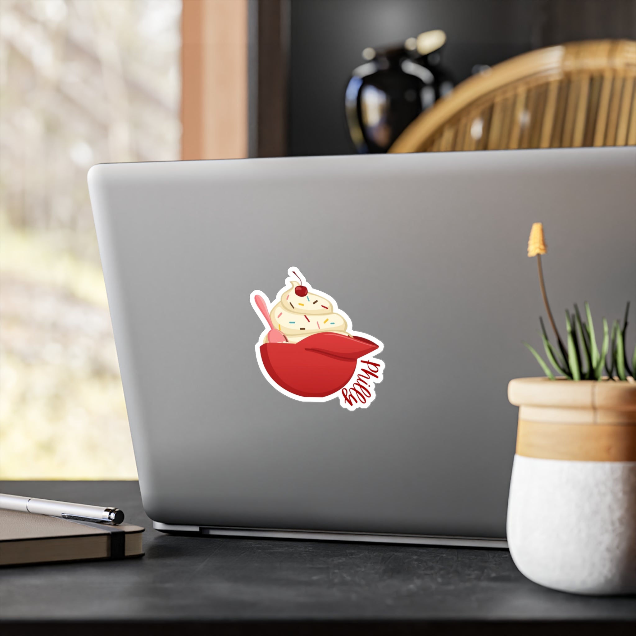 Philly Ice Cream Baseball Helmet- Kiss-Cut Vinyl Decal Sticker