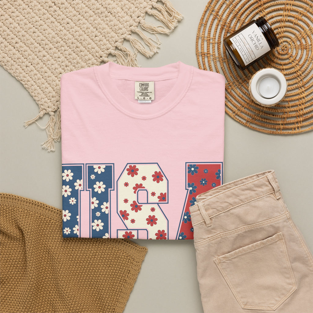 USA Floral Tee
