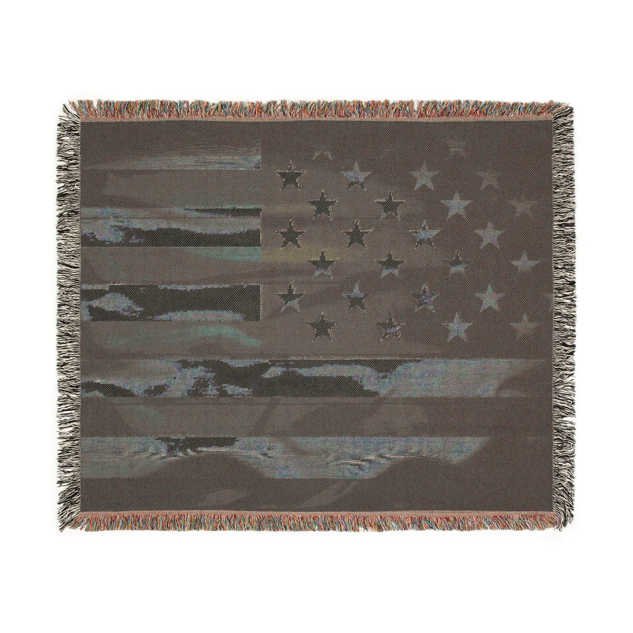 American Flag Woven Blanket