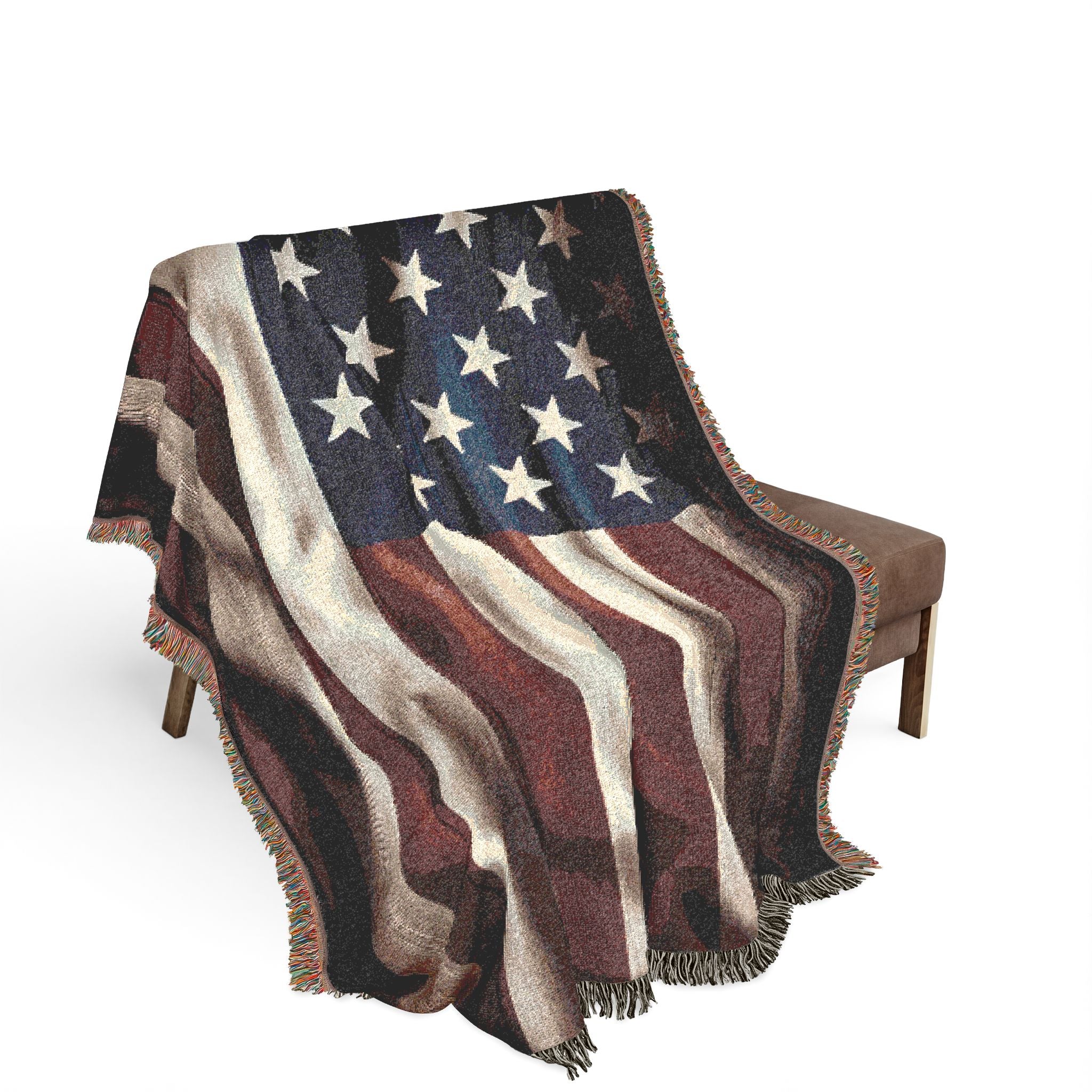 American Flag Woven Blanket