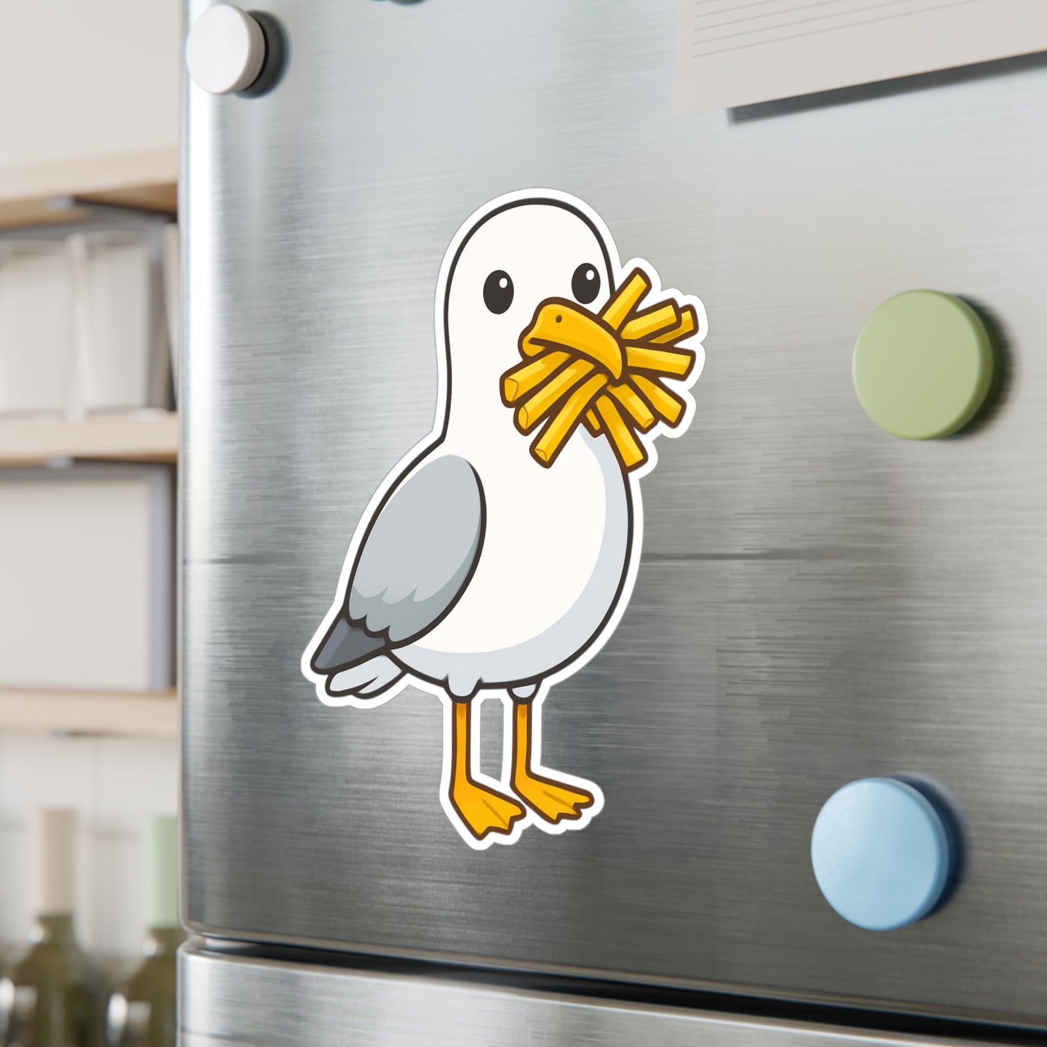 Seagull with Fries Kiss-Cut Vinyl Decal Sticker