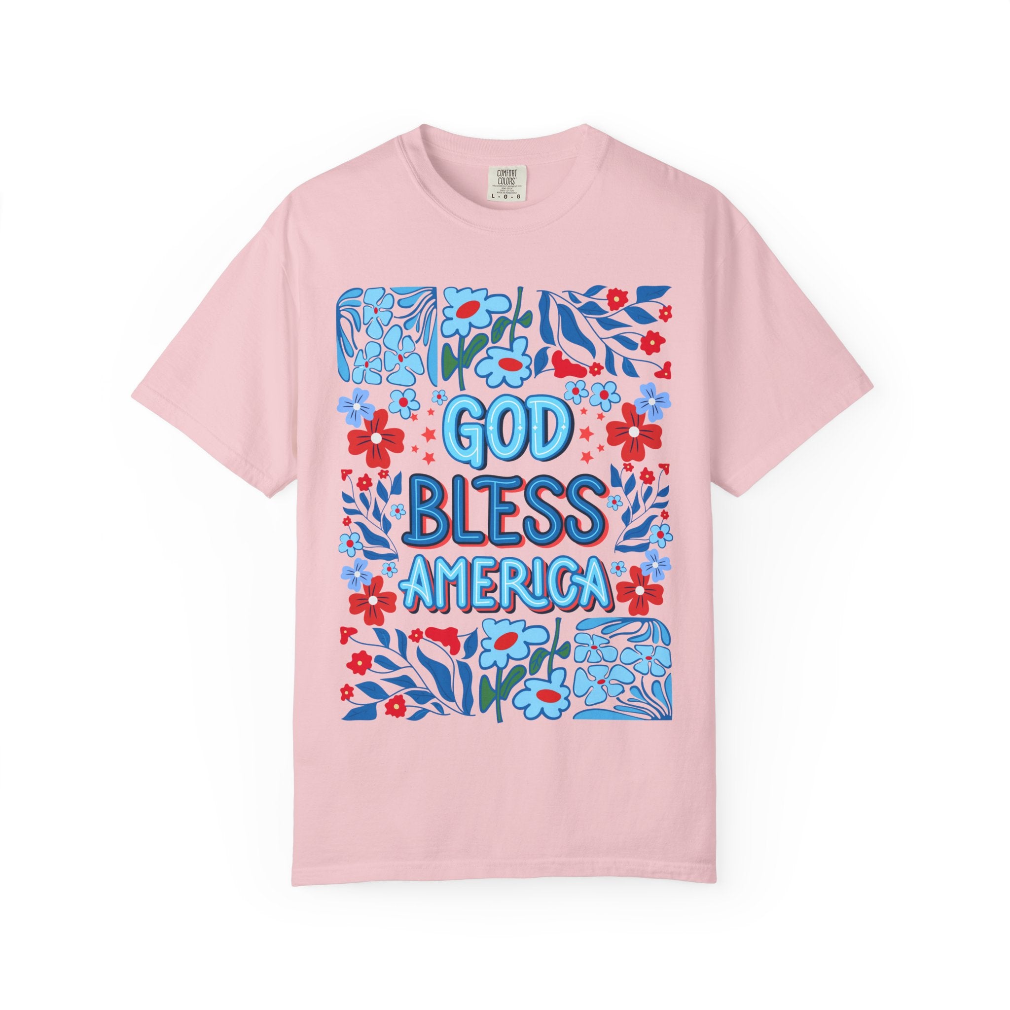 God Bless America Floral Tee