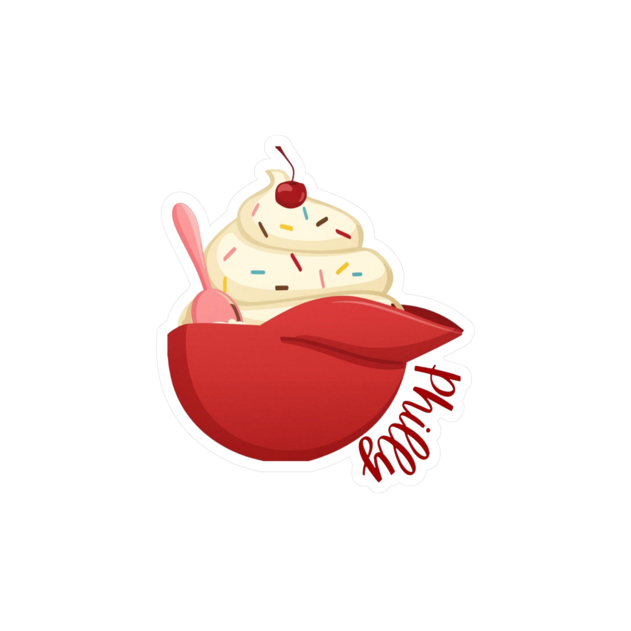 Philly Ice Cream Baseball Helmet- Kiss-Cut Vinyl Decal Sticker