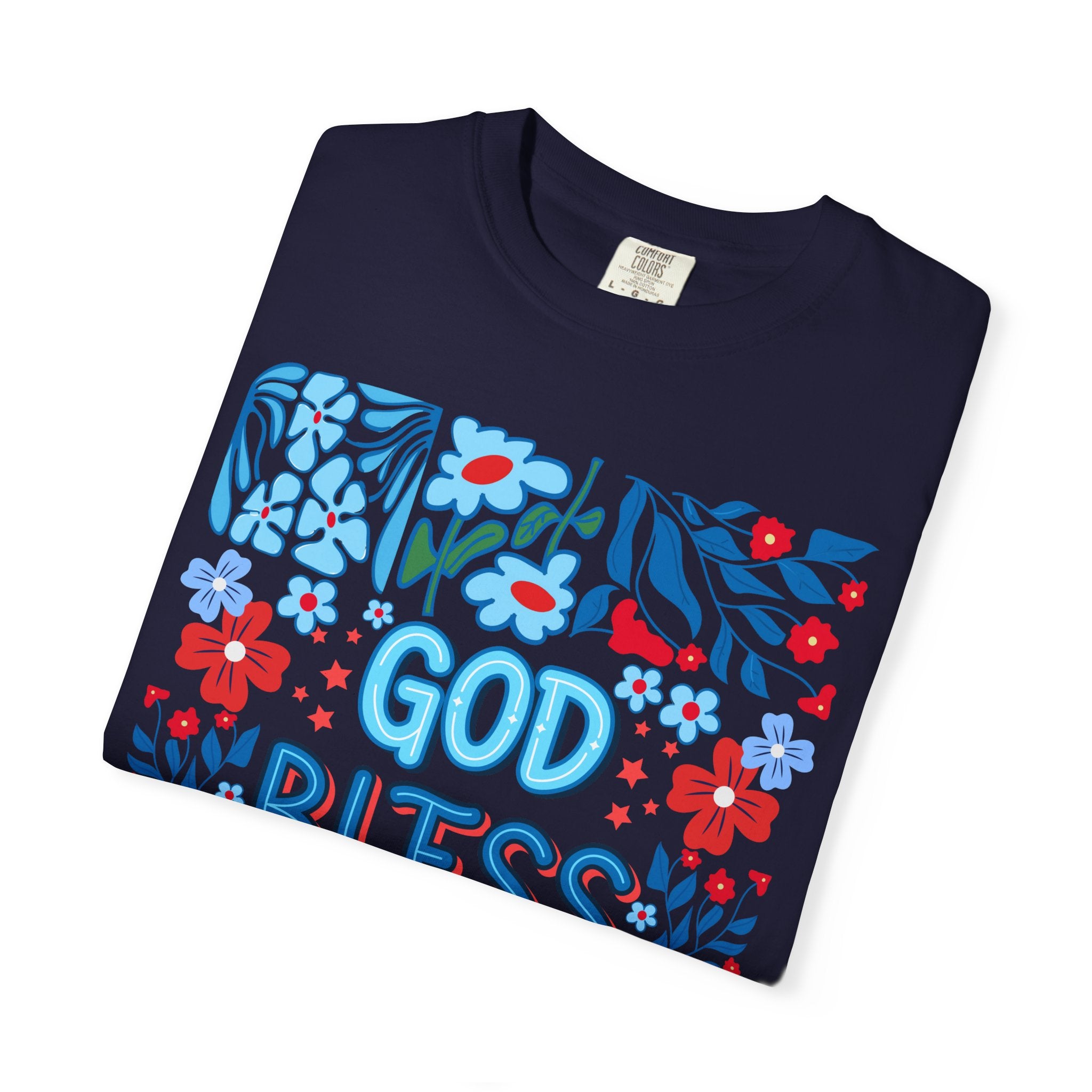 God Bless America Floral Tee