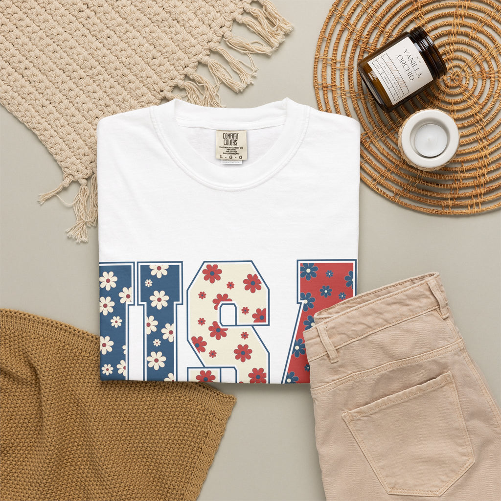 USA Floral Tee