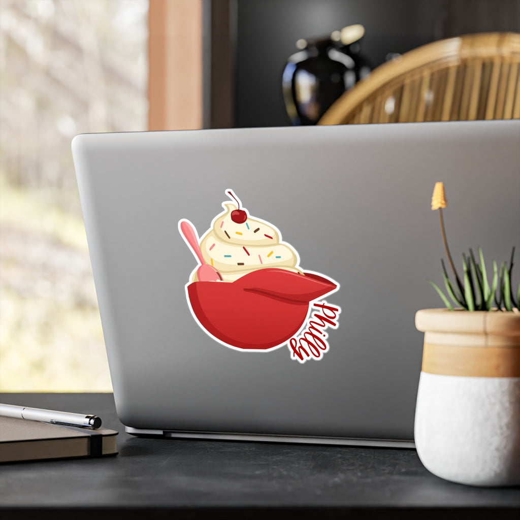 Philly Ice Cream Baseball Helmet- Kiss-Cut Vinyl Decal Sticker