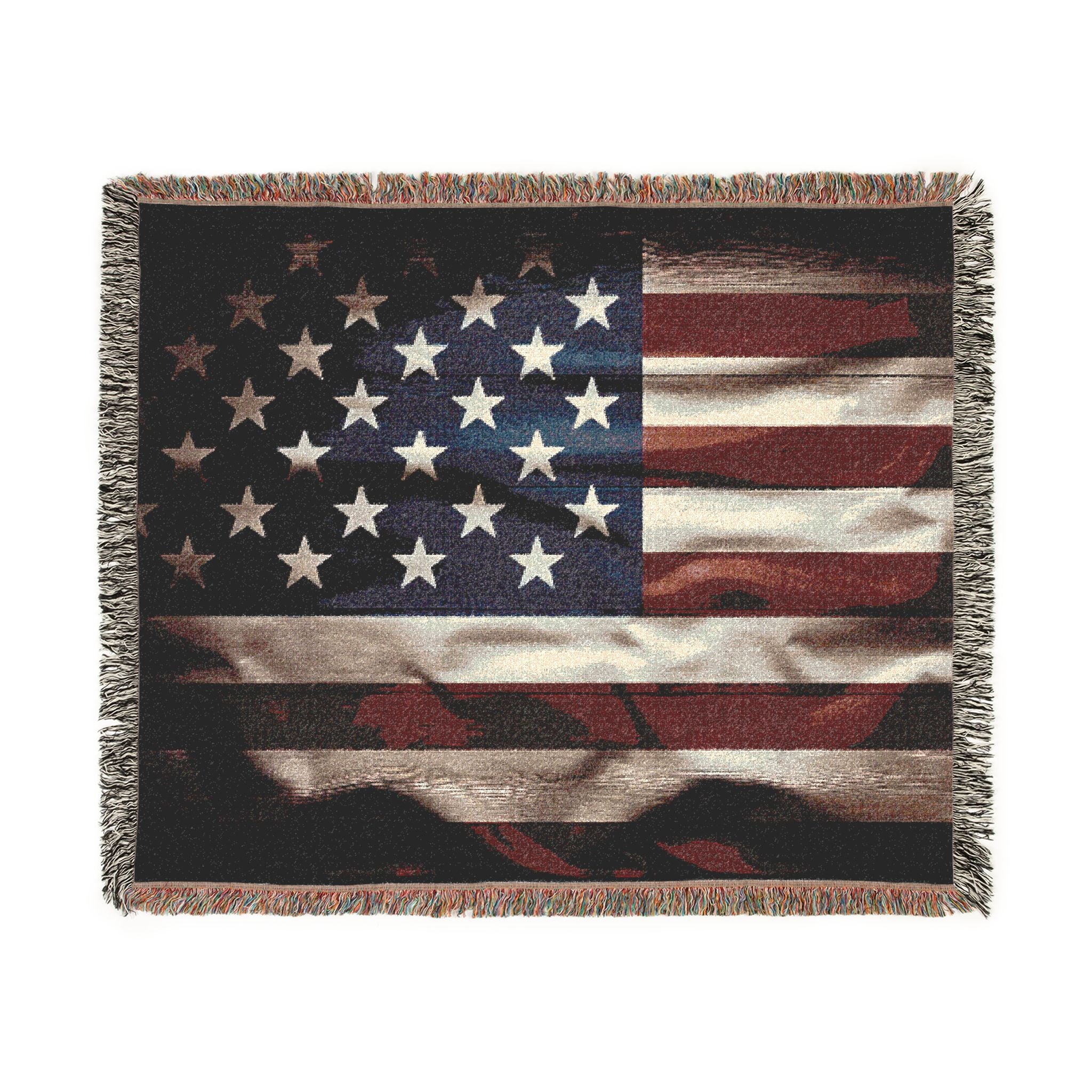 American Flag Woven Blanket