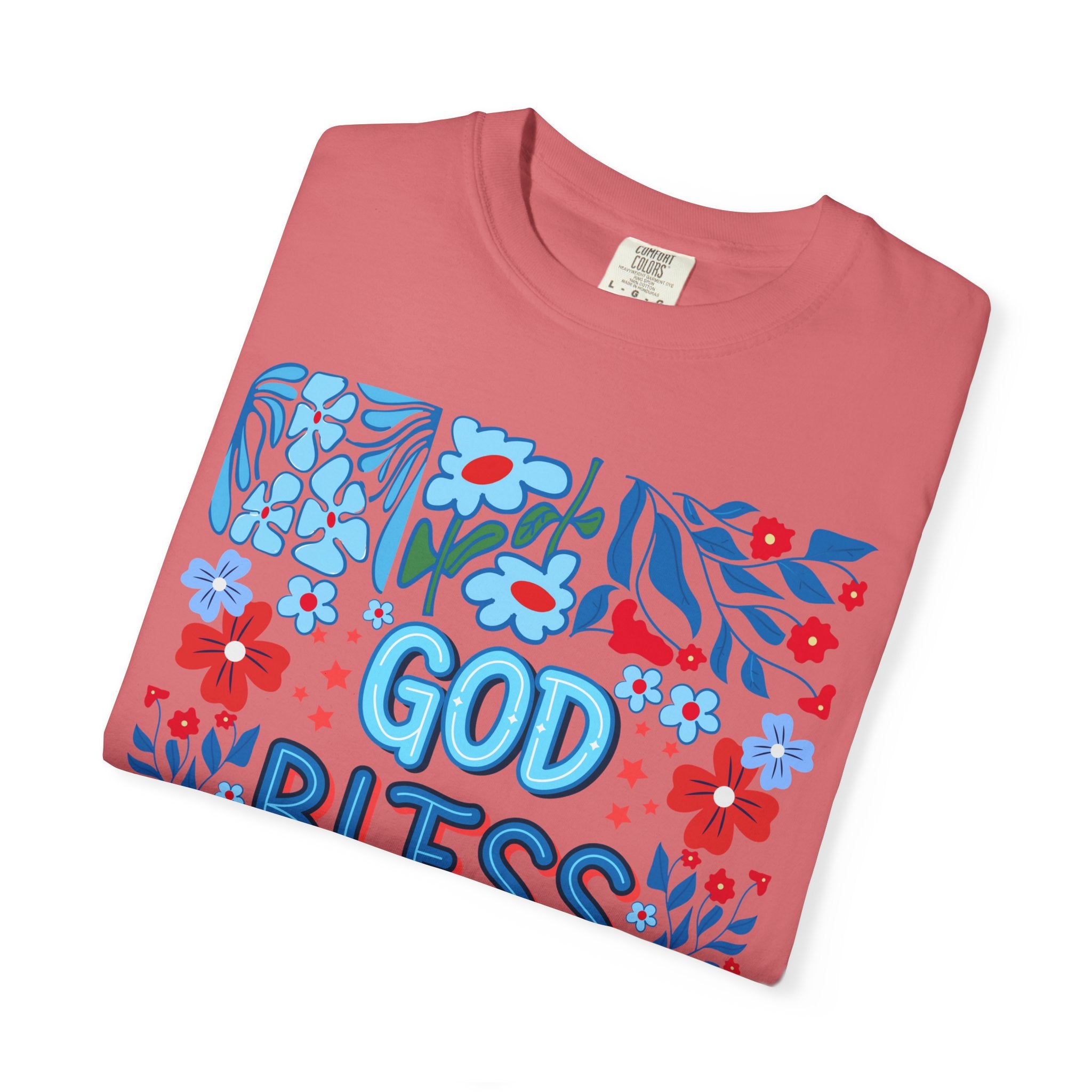 God Bless America Floral Tee
