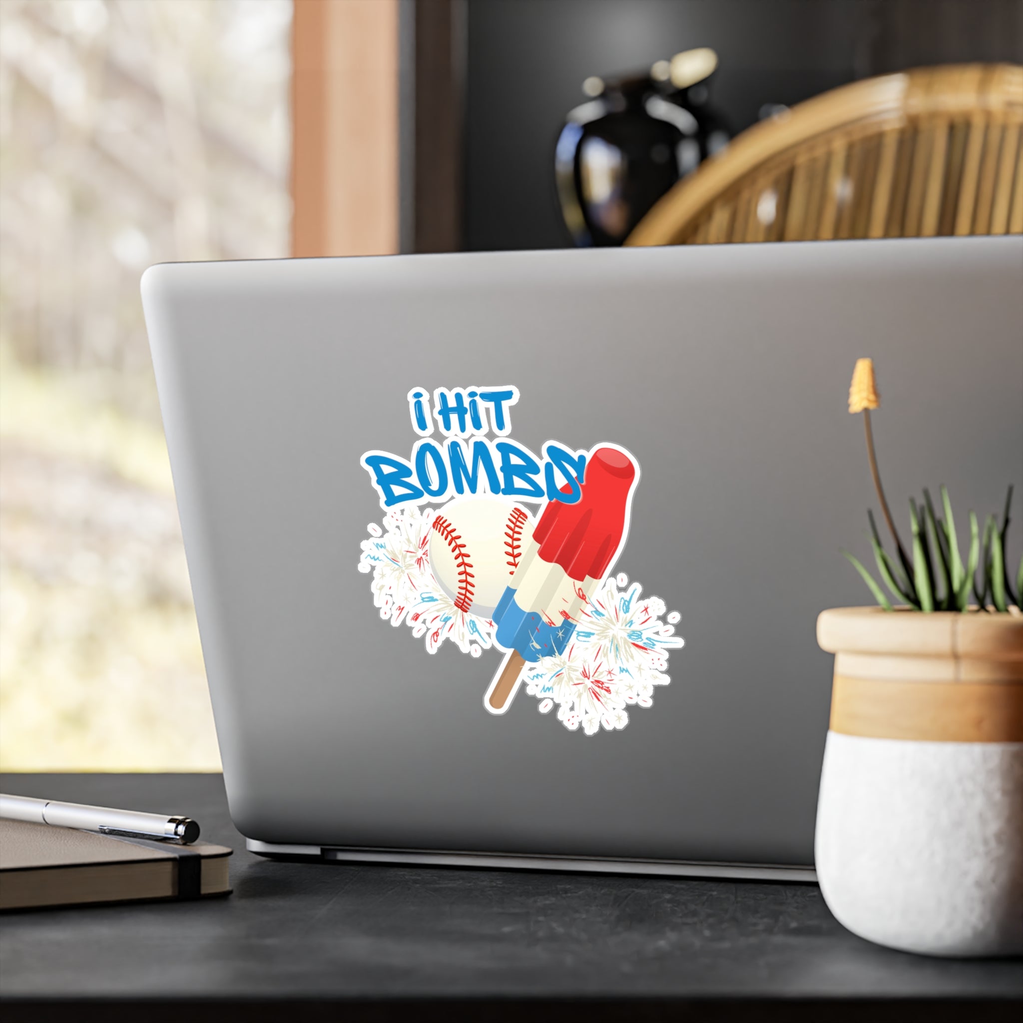 "I Hit Bombs" Baseball Kiss-Cut Vinyl Decal Sticker