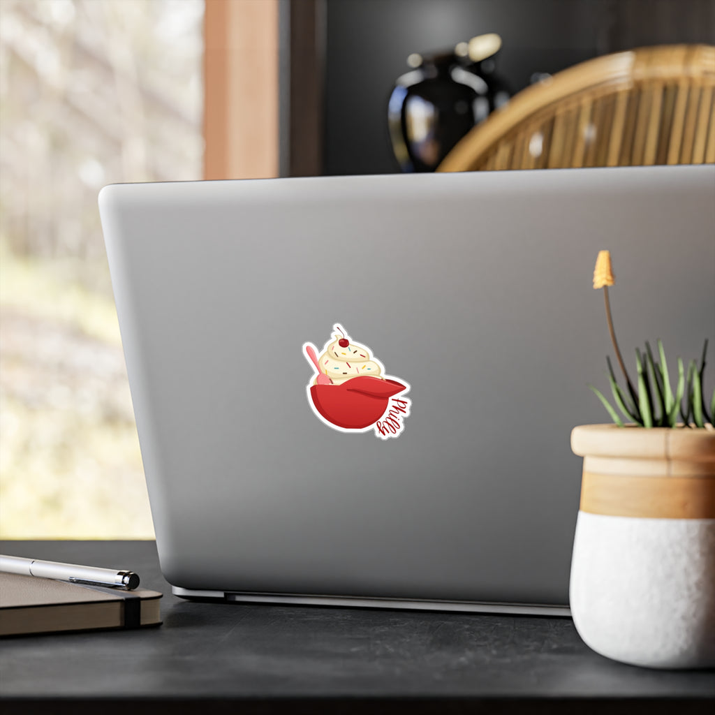 Philly Ice Cream Baseball Helmet- Kiss-Cut Vinyl Decal Sticker