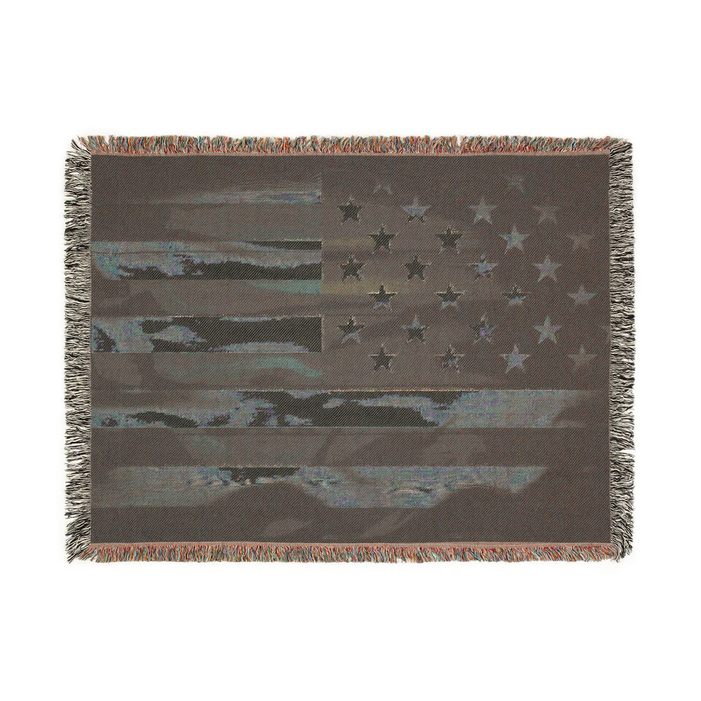 American Flag Woven Blanket