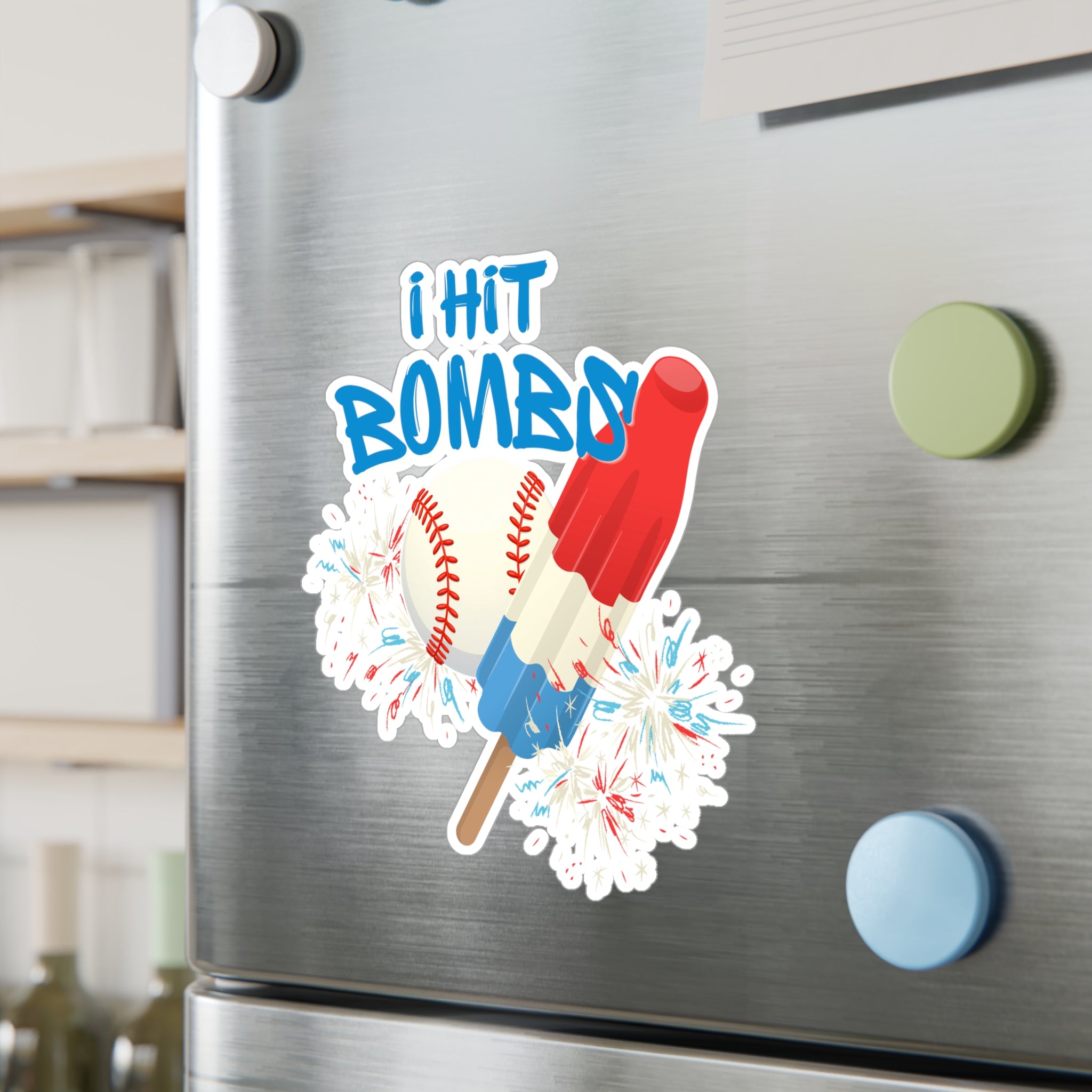 "I Hit Bombs" Baseball Kiss-Cut Vinyl Decal Sticker