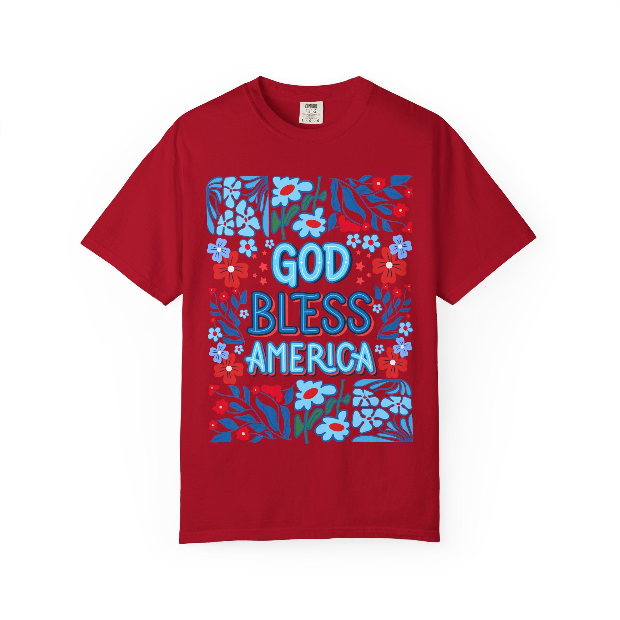 God Bless America Floral Tee