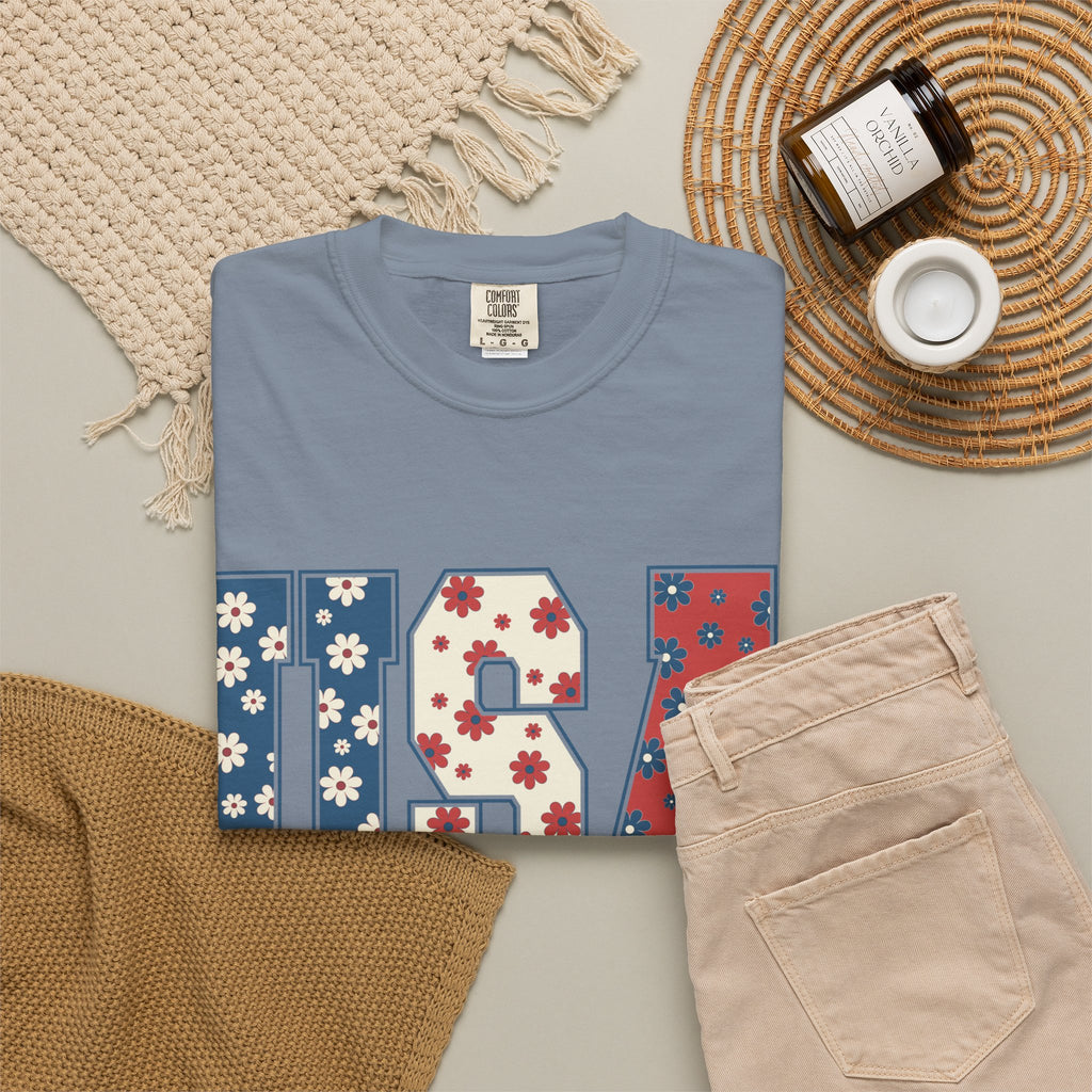 USA Floral Tee