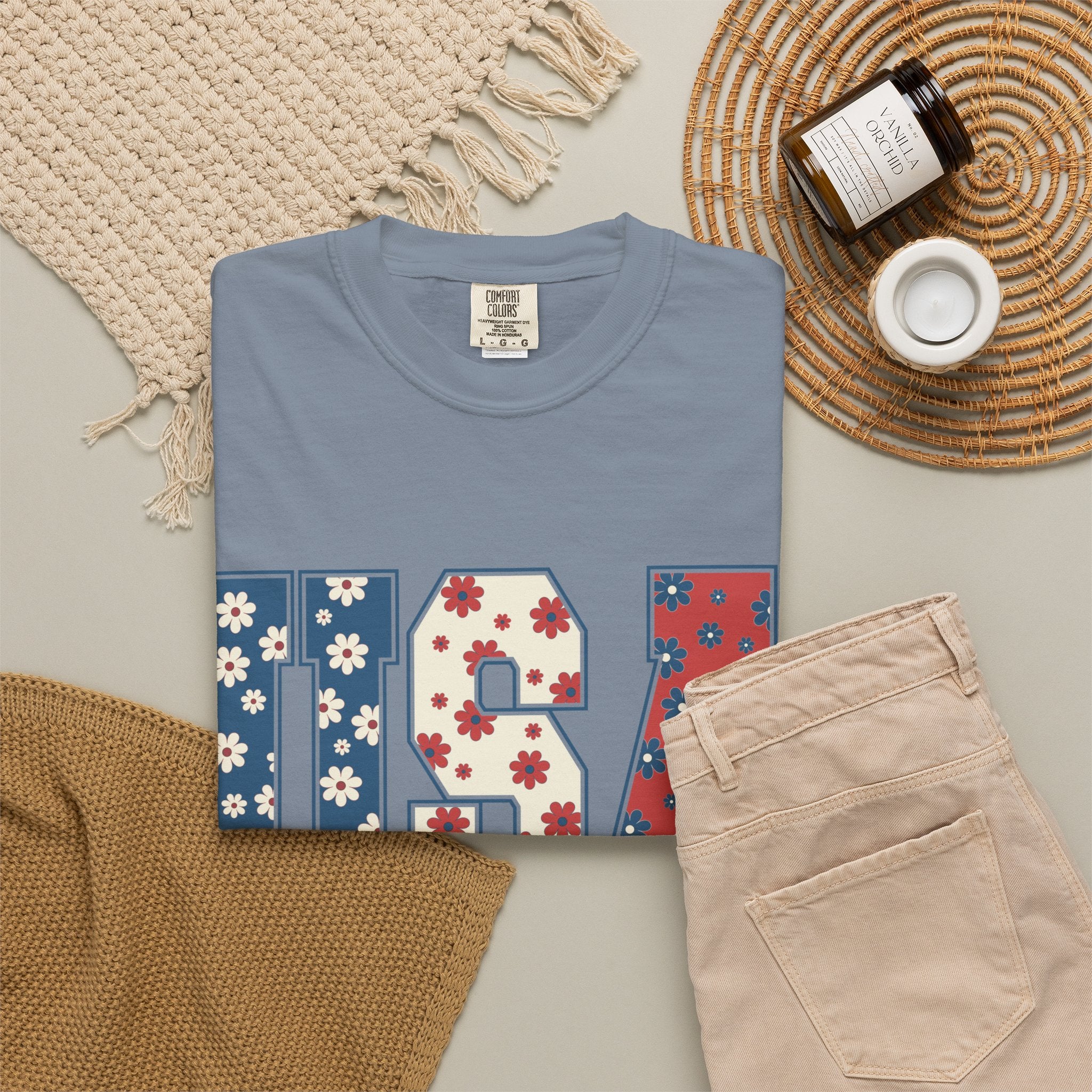 USA Floral Tee