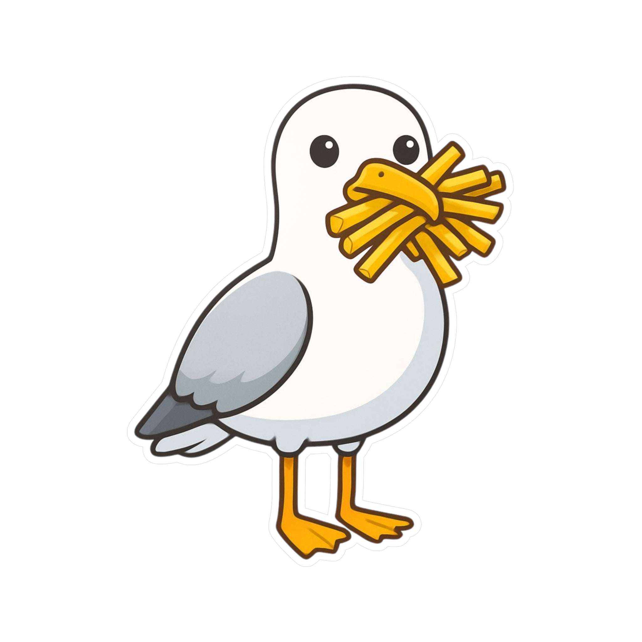 Seagull with Fries Kiss-Cut Vinyl Decal Sticker