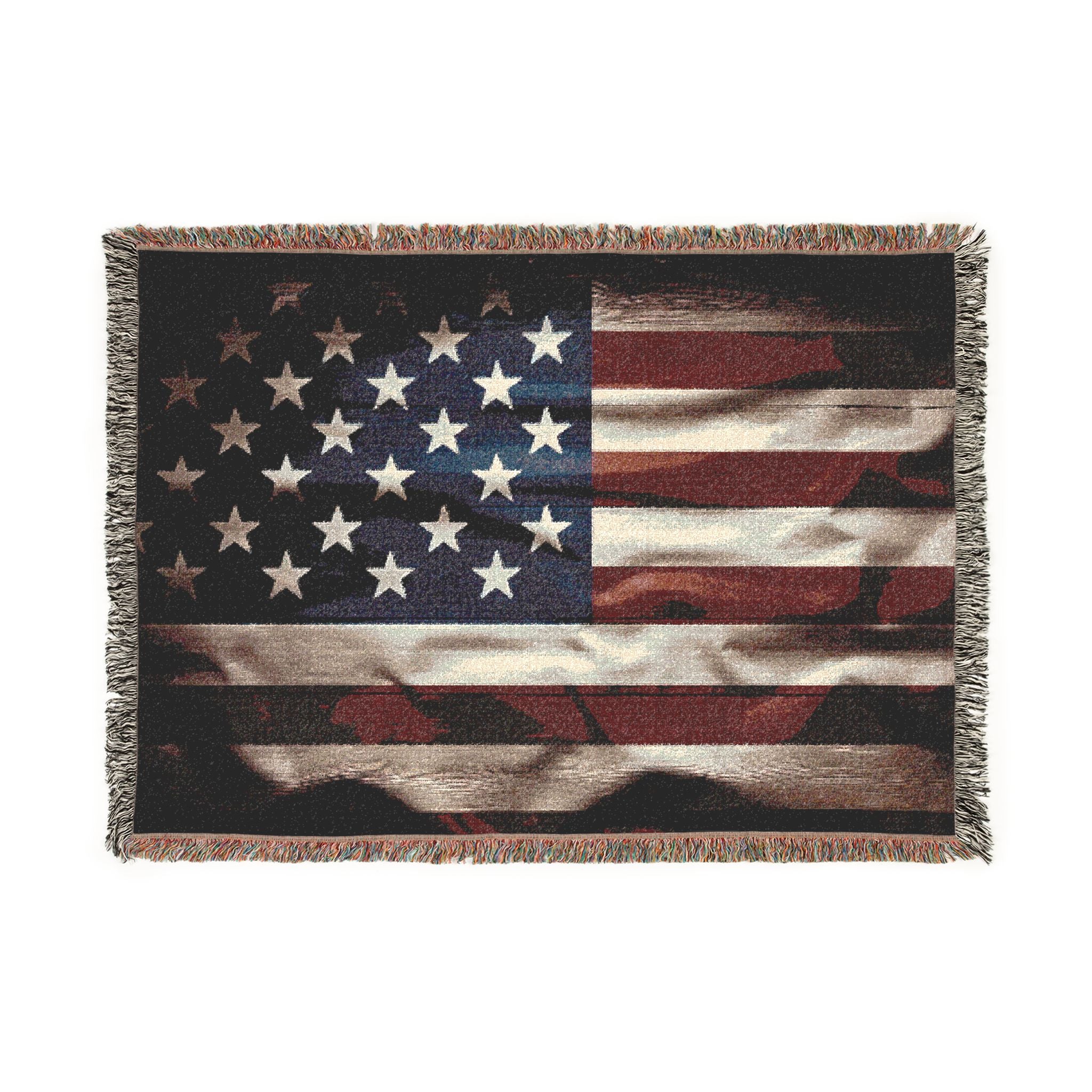 American Flag Woven Blanket
