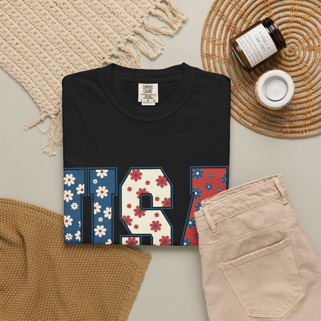 USA Floral Tee