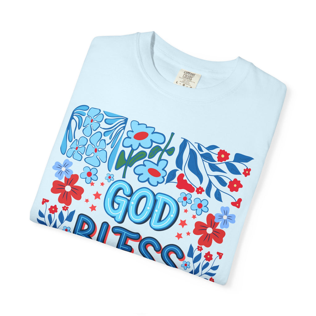 God Bless America Floral Tee