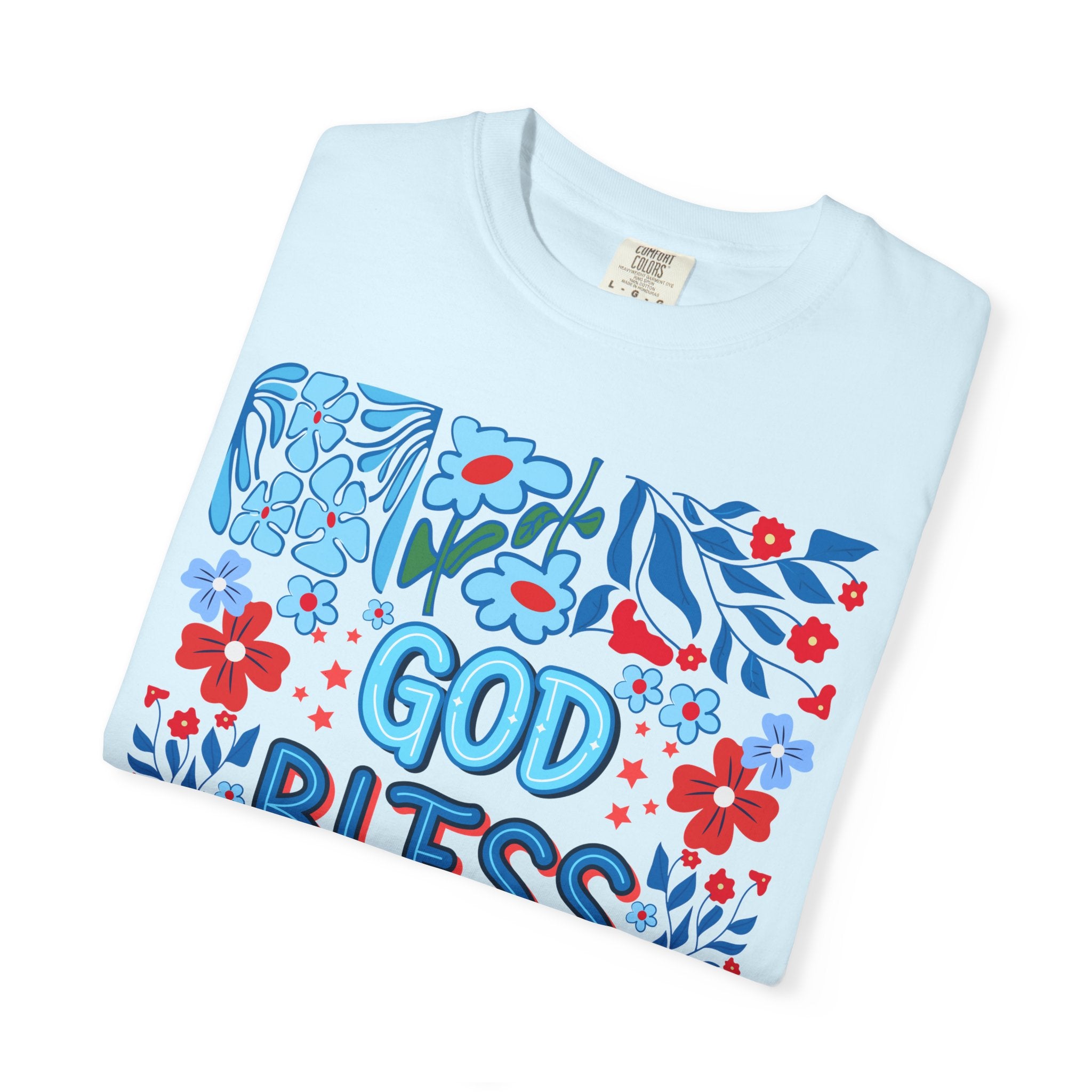 God Bless America Floral Tee