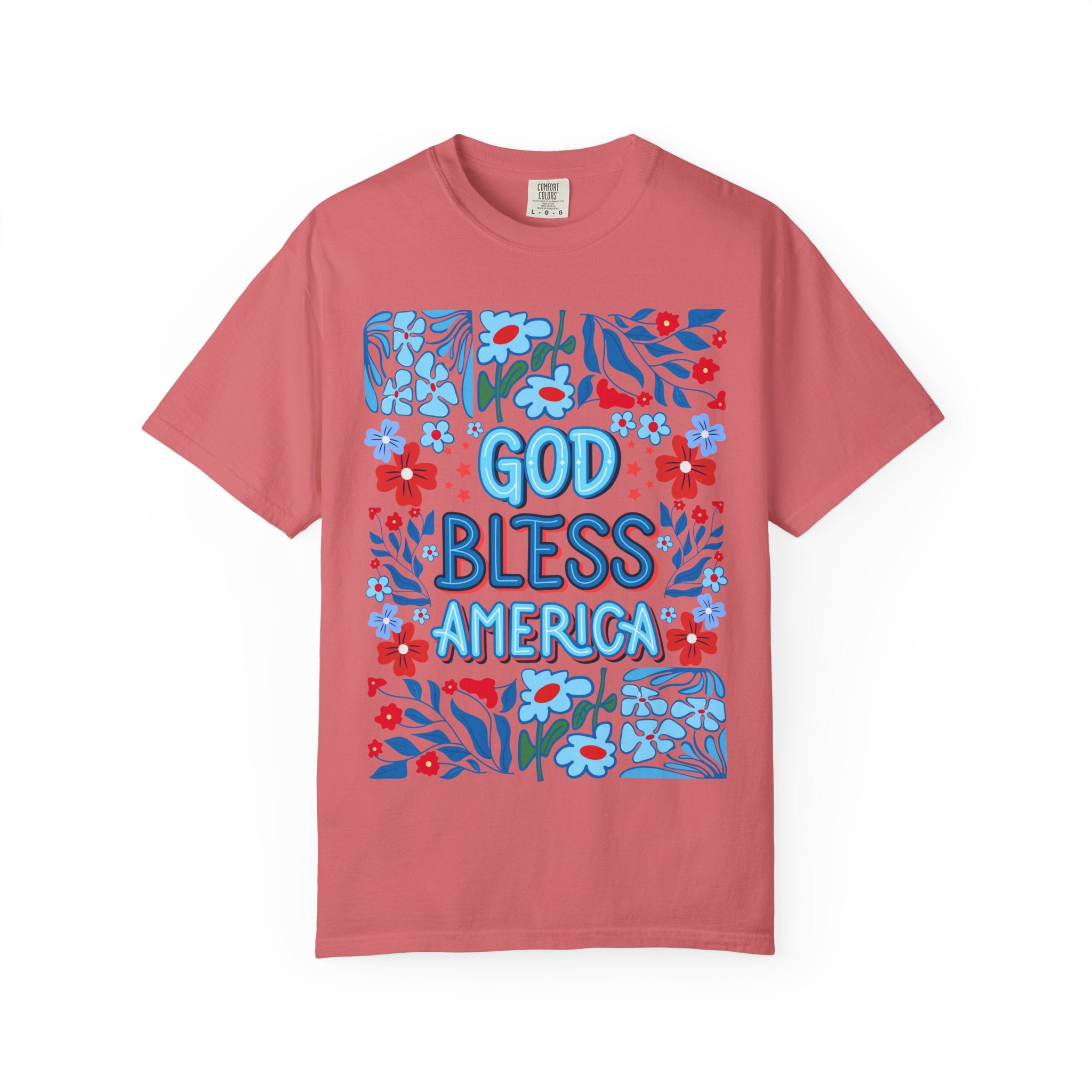 God Bless America Floral Tee