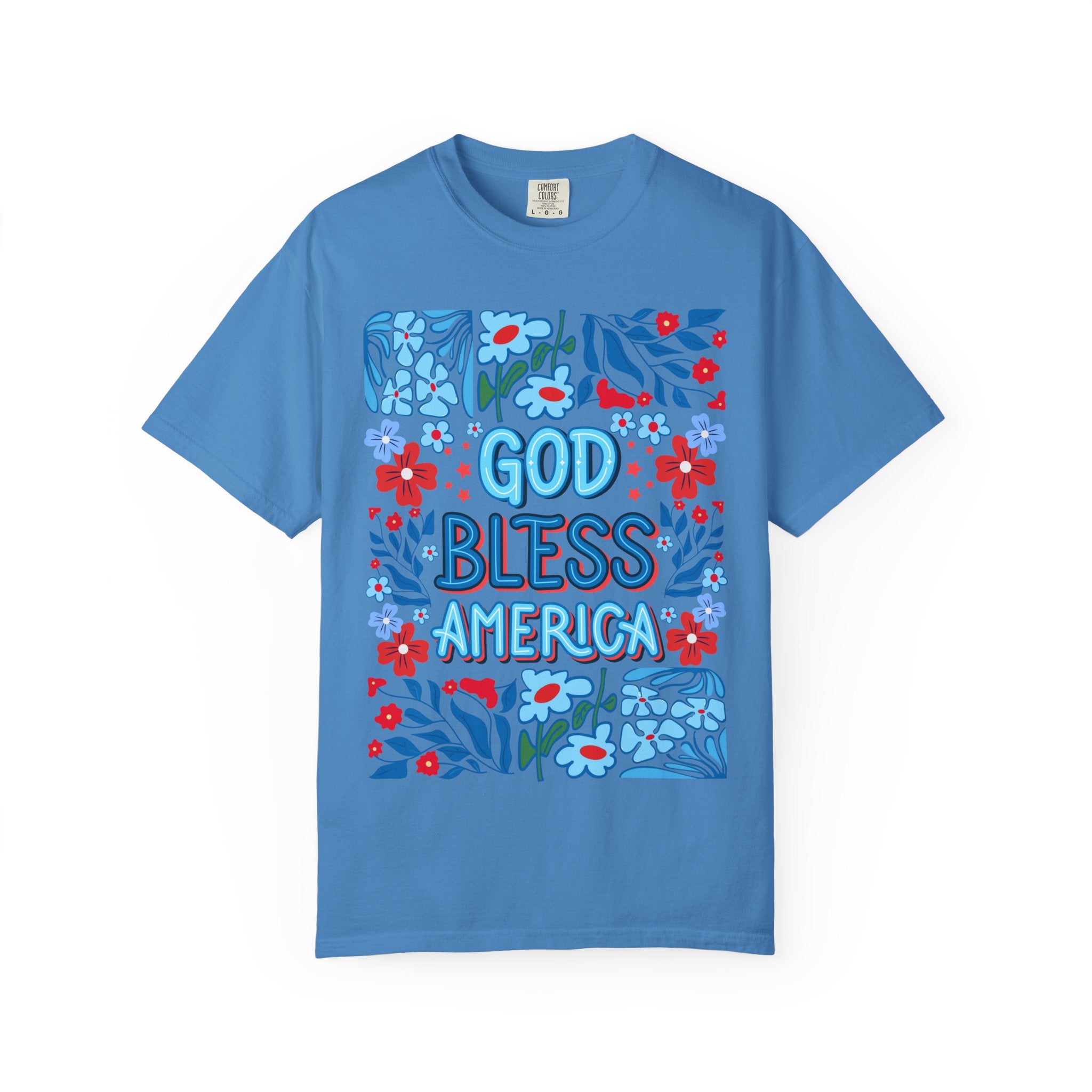 God Bless America Floral Tee
