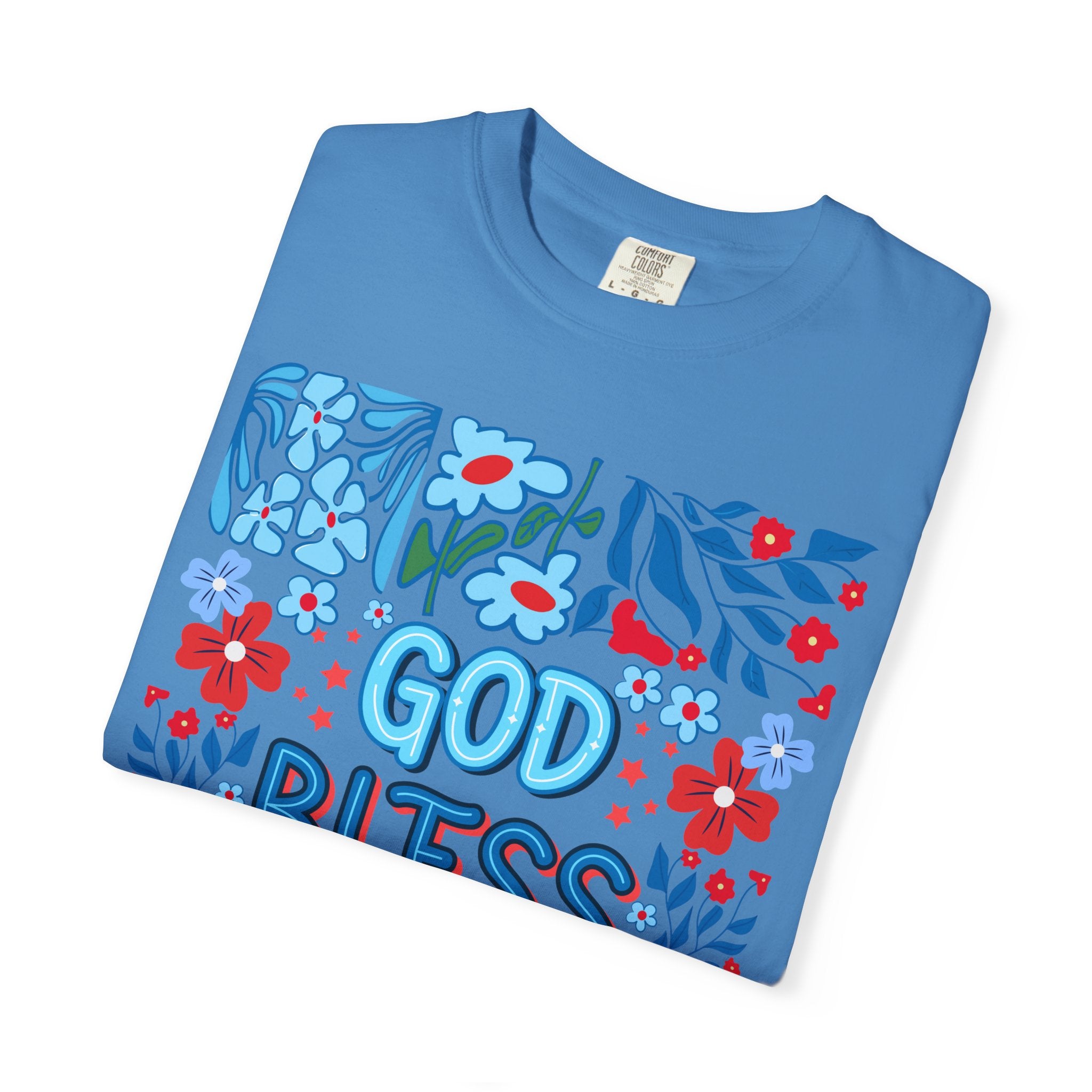 God Bless America Floral Tee