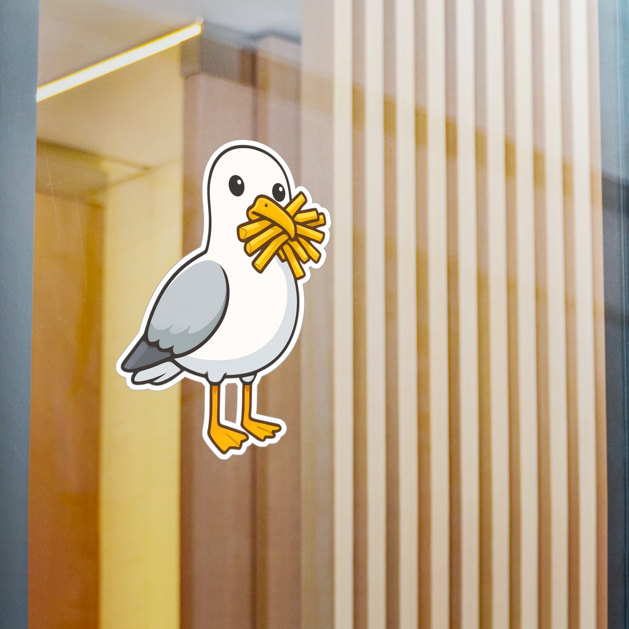 Seagull with Fries Kiss-Cut Vinyl Decal Sticker