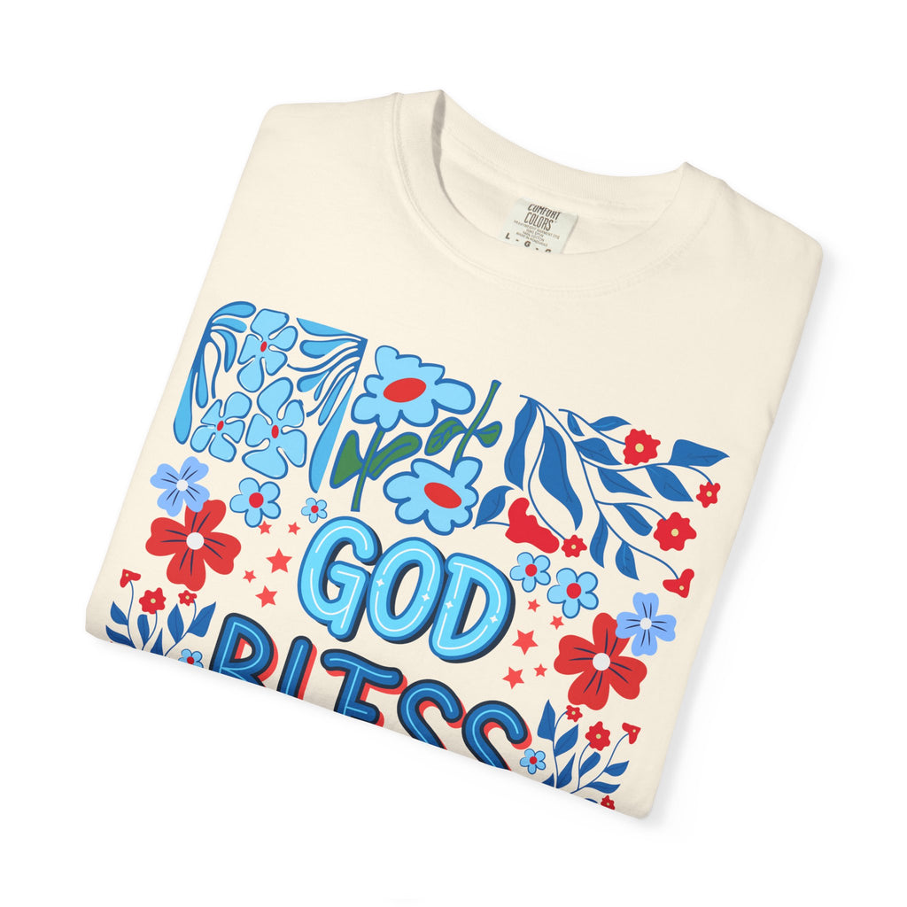 God Bless America Floral Tee