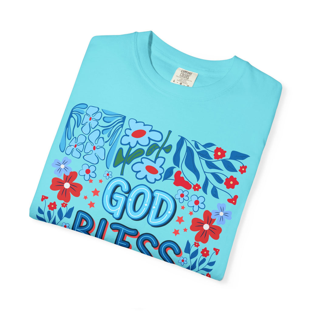 God Bless America Floral Tee