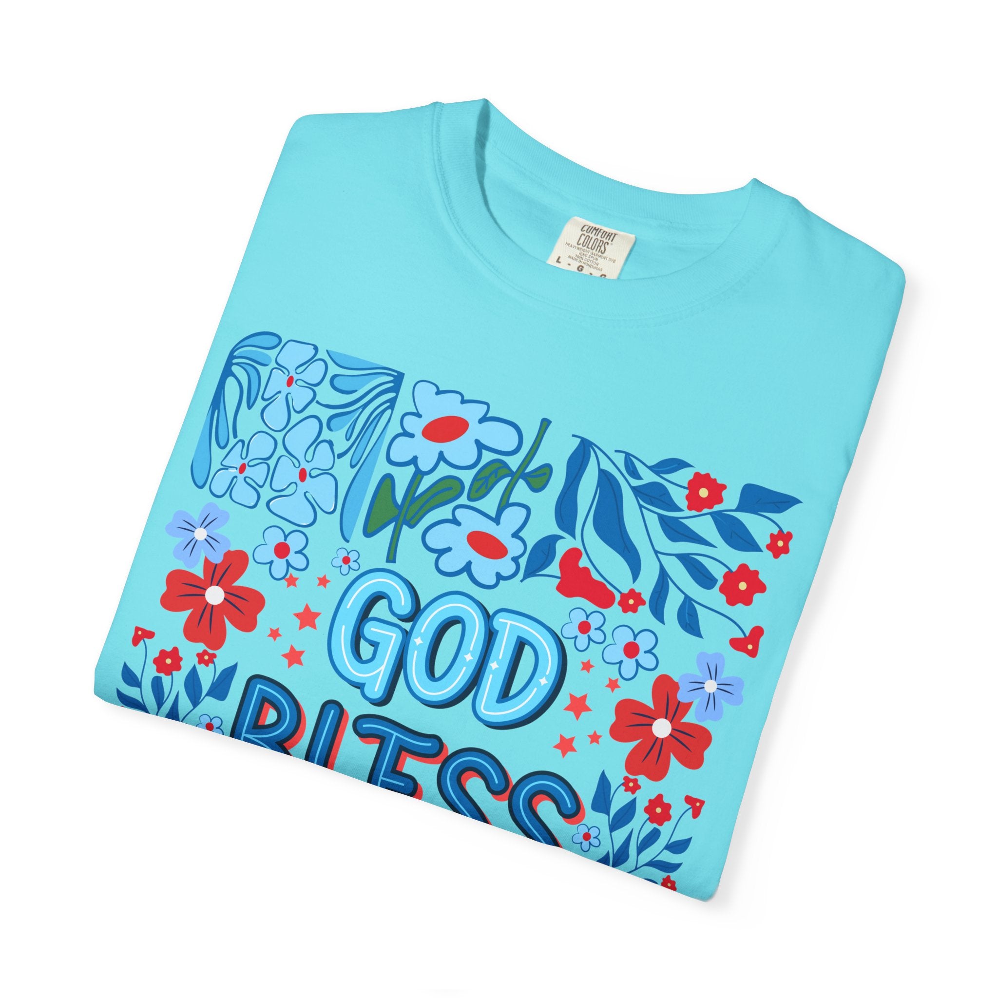 God Bless America Floral Tee