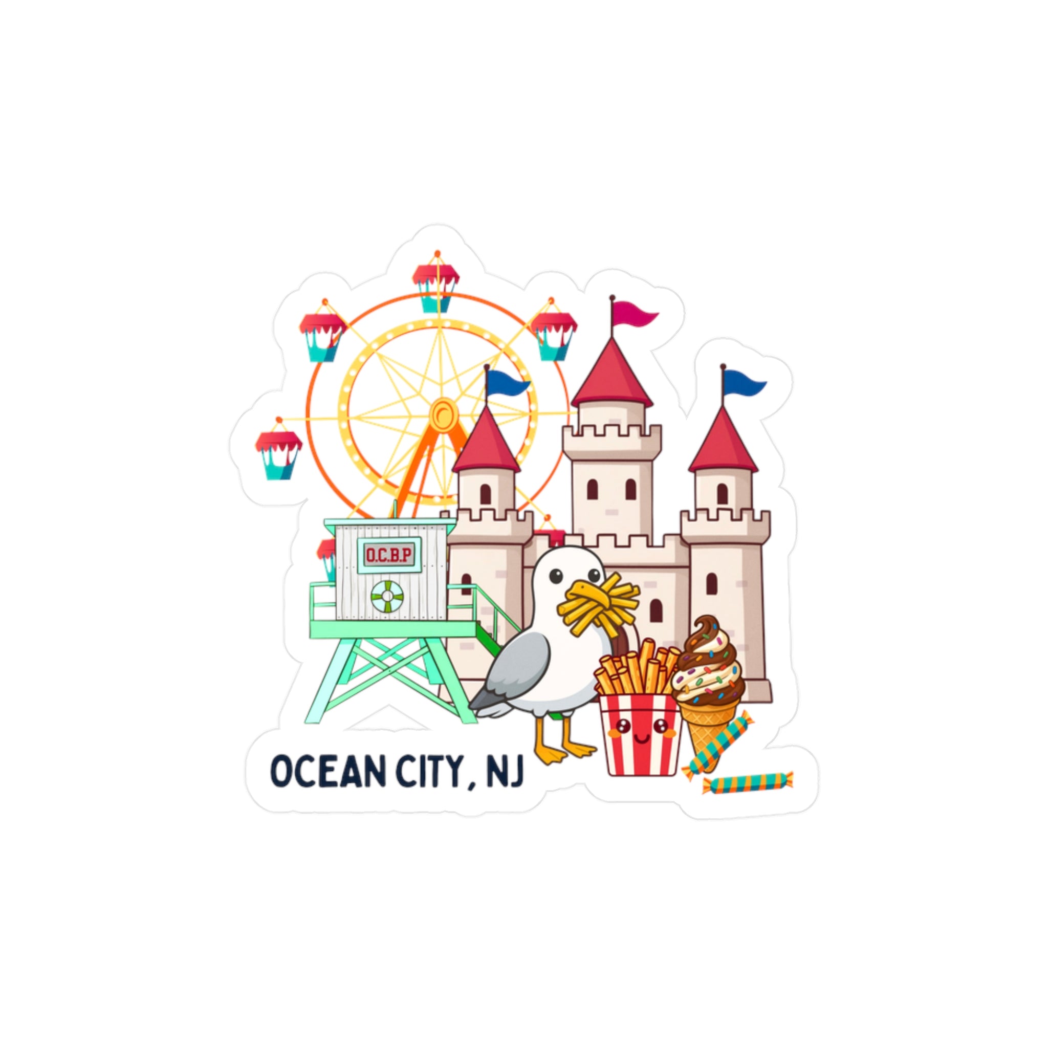Ocean City Jersey Shore  Kiss-Cut Vinyl Decal Sticker