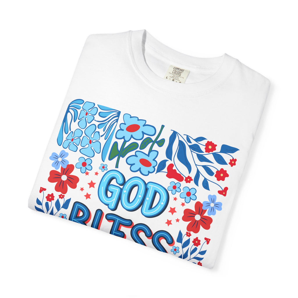 God Bless America Floral Tee