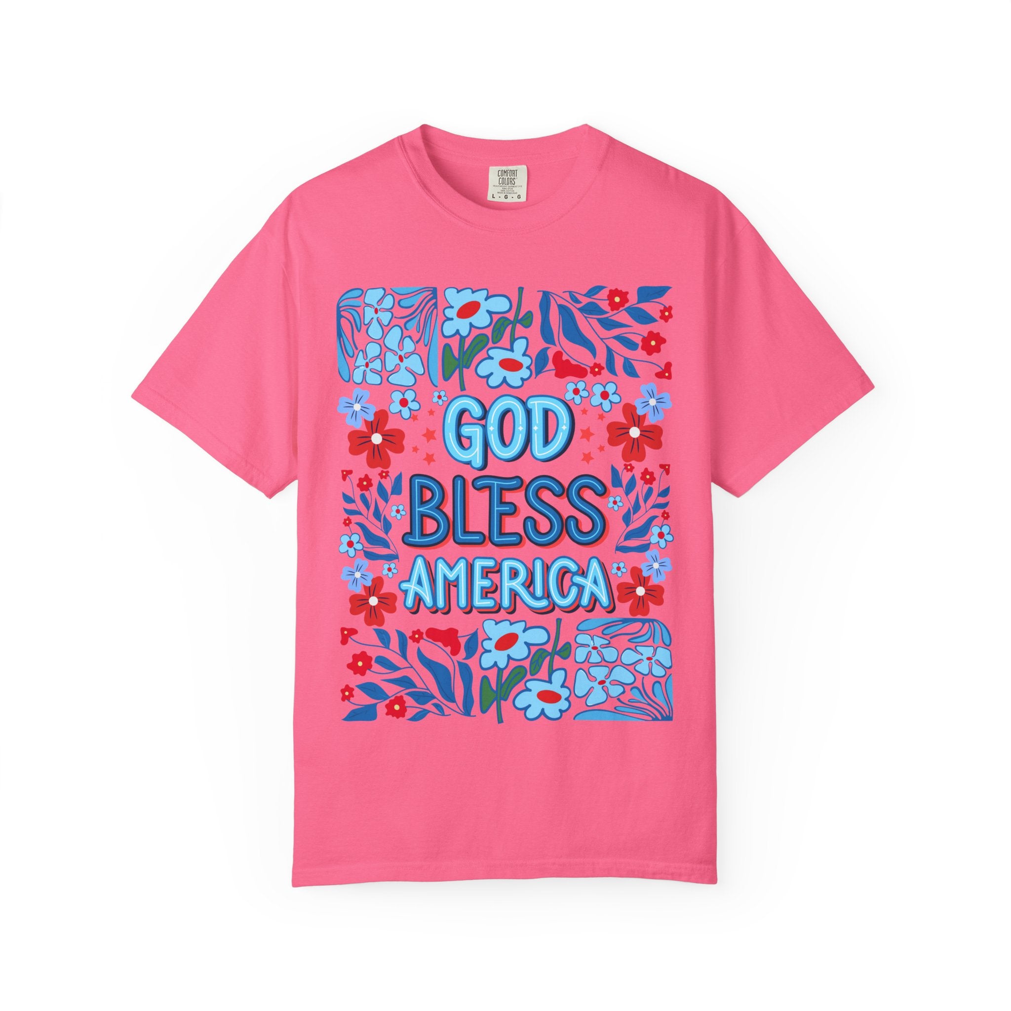 God Bless America Floral Tee