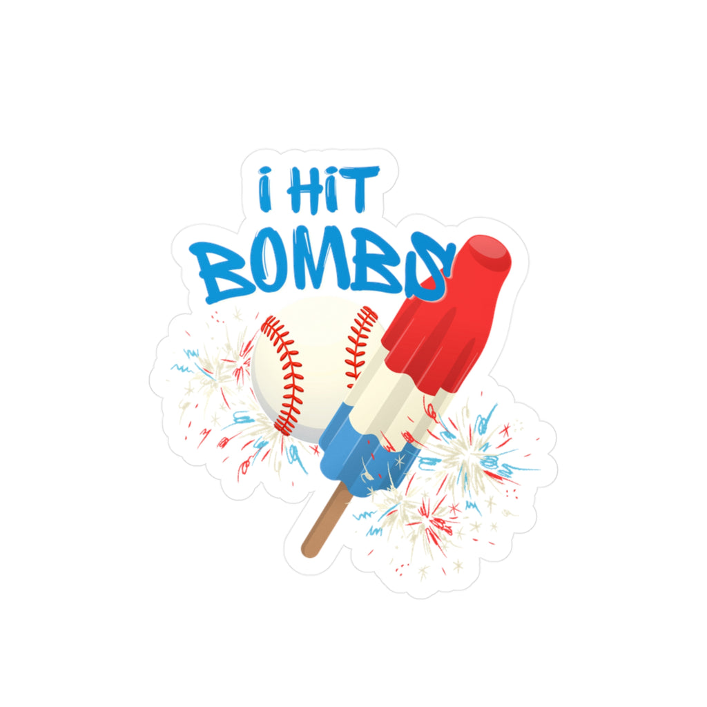 "I Hit Bombs" Baseball Kiss-Cut Vinyl Decal Sticker