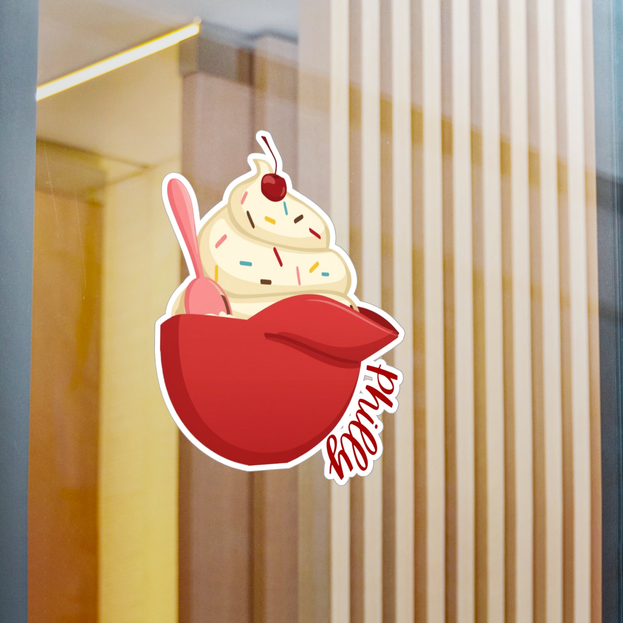 Philly Ice Cream Baseball Helmet- Kiss-Cut Vinyl Decal Sticker