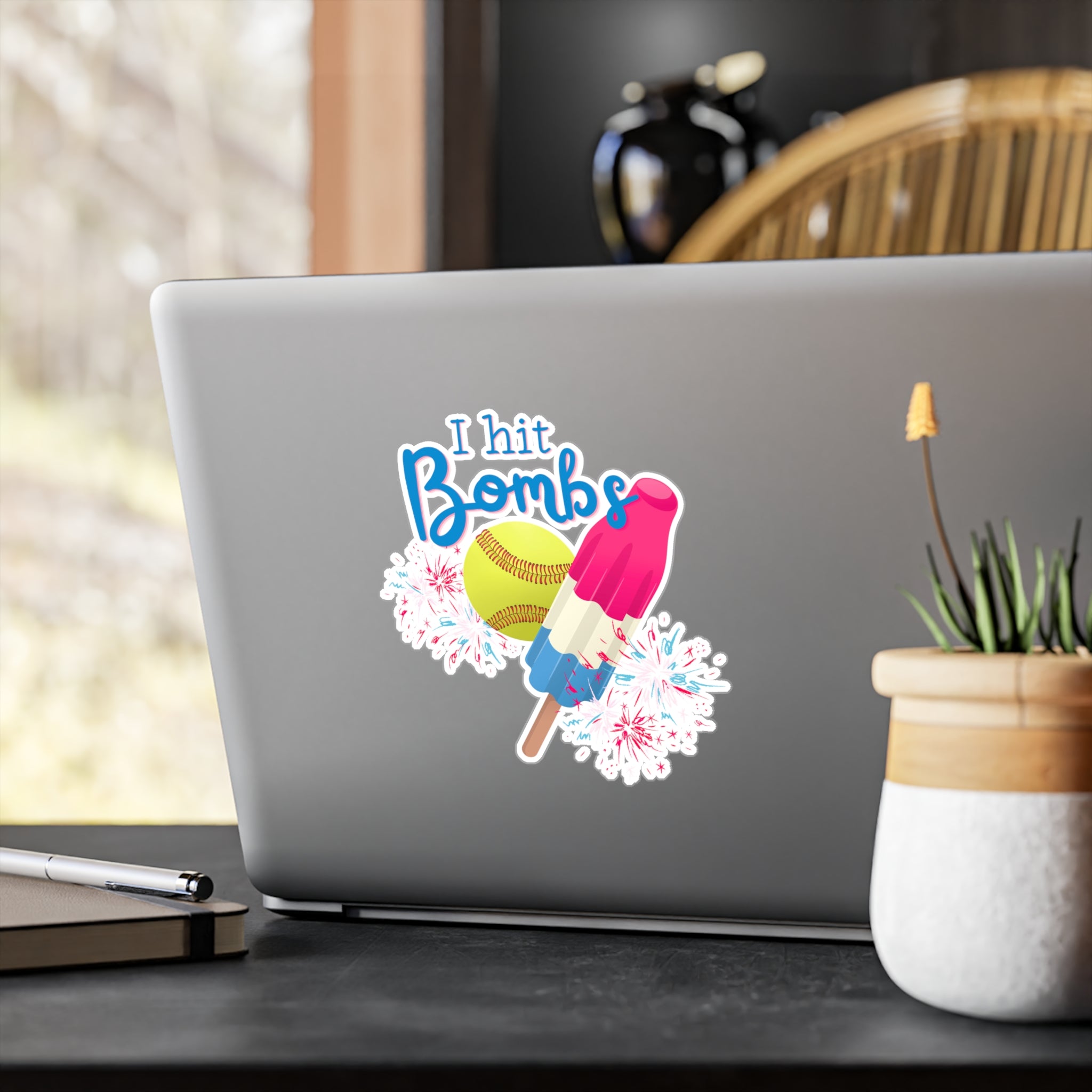 "I Hit Bombs" Softball Kiss-Cut Vinyl Decal Sticker