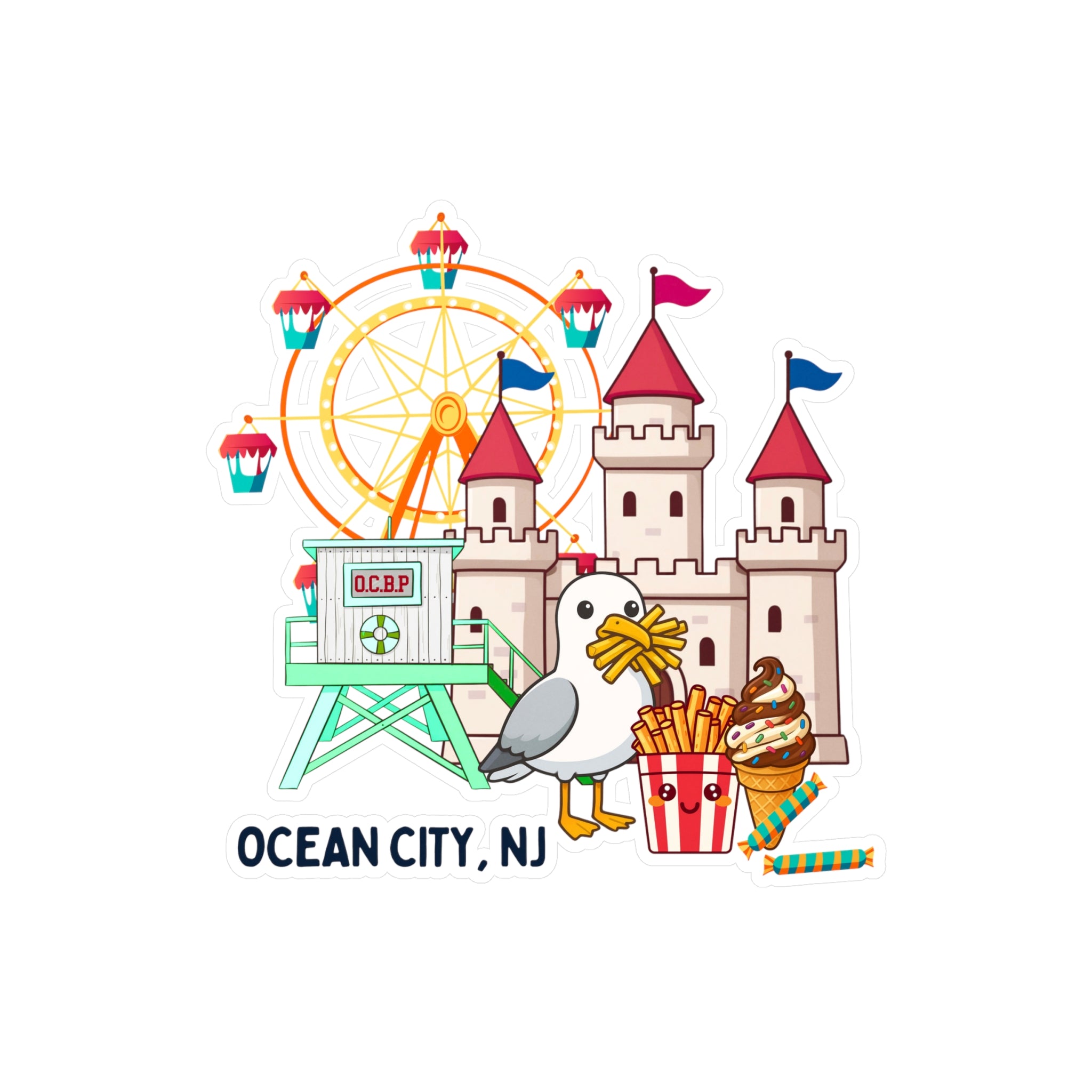 Ocean City Jersey Shore  Kiss-Cut Vinyl Decal Sticker