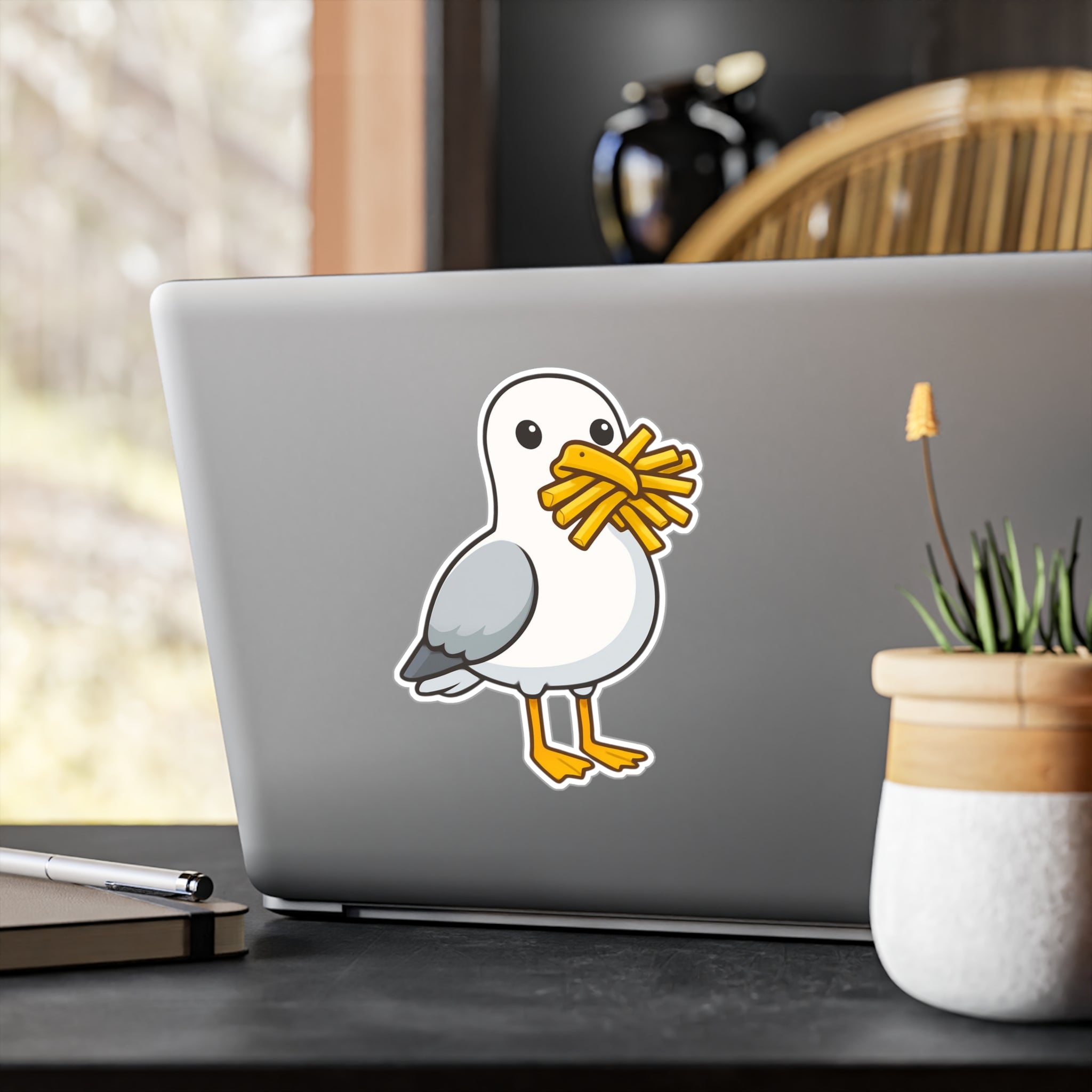 Seagull with Fries Kiss-Cut Vinyl Decal Sticker