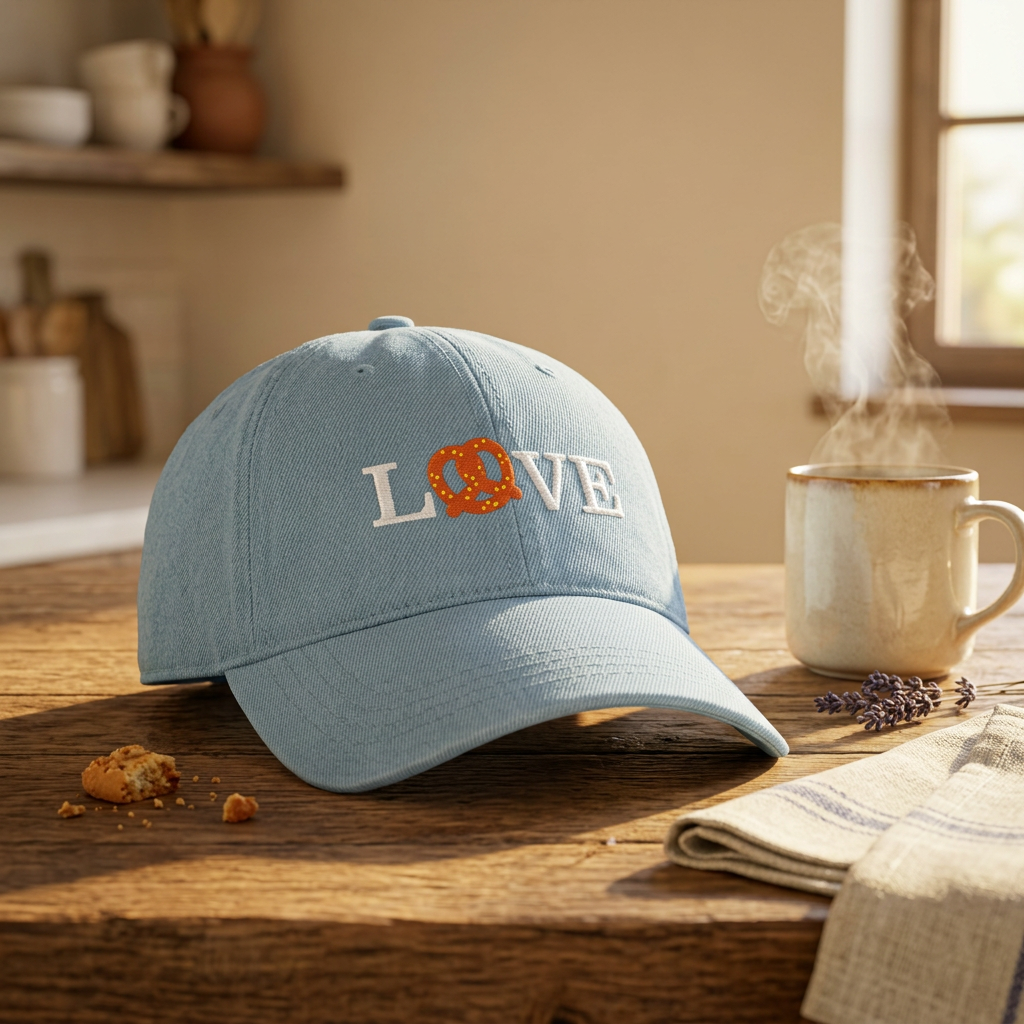Embroidered LOVE Pretzel Philly adjustable baseball hat