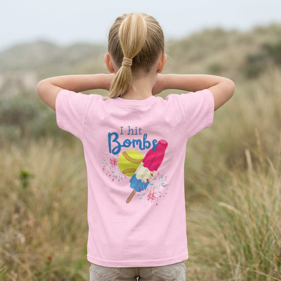 Youth "I Hit Bombs" Popsicle Softball Tee