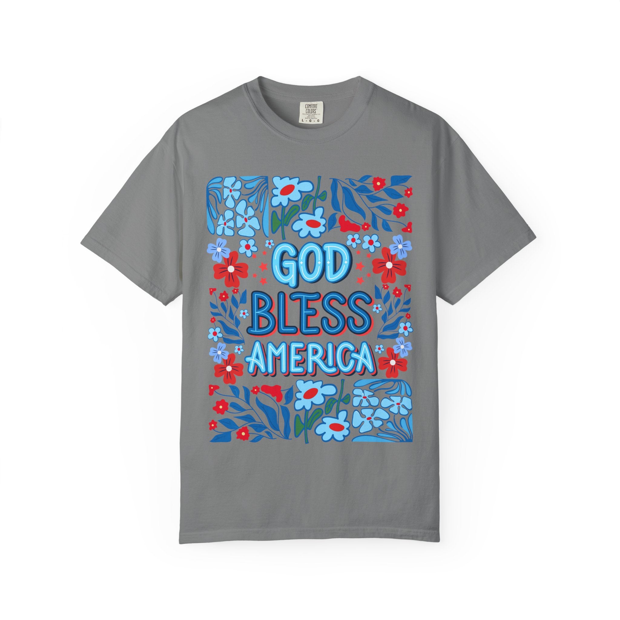 God Bless America Floral Tee