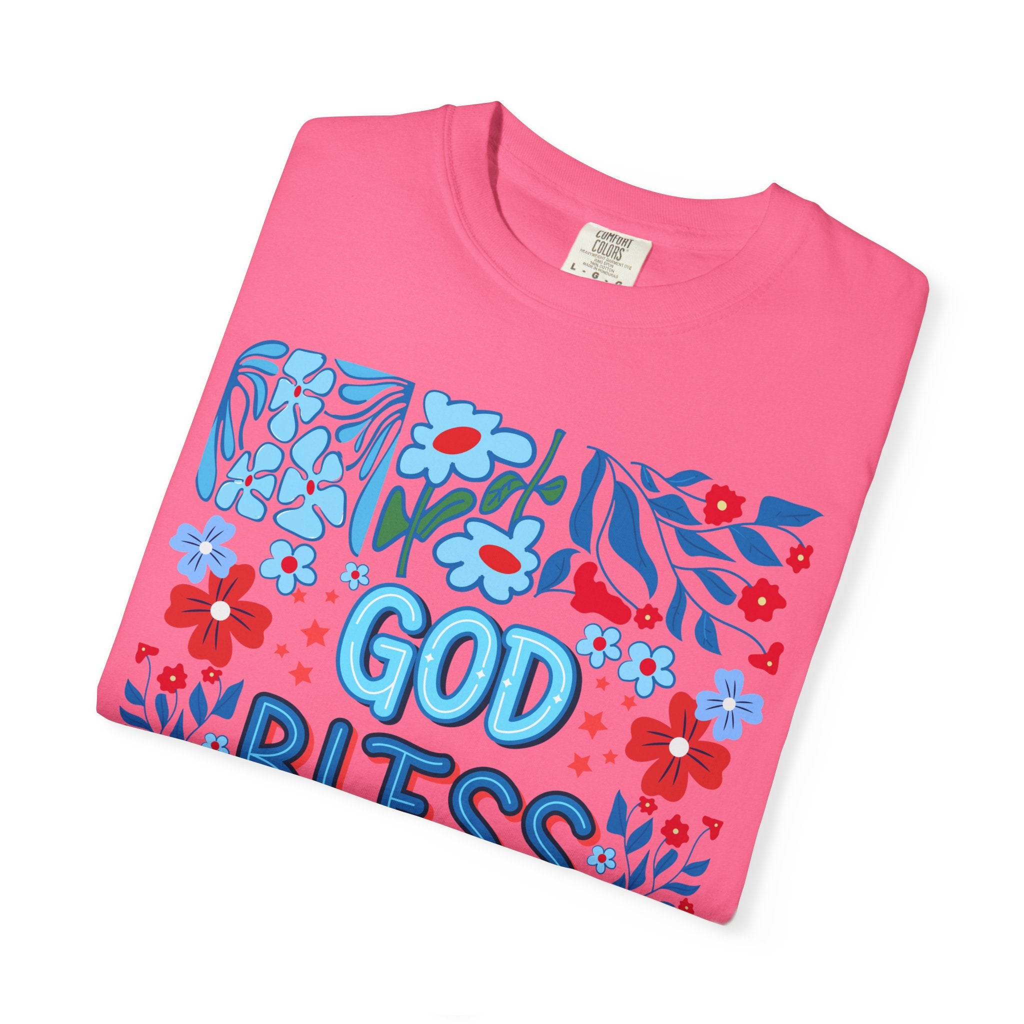 God Bless America Floral Tee