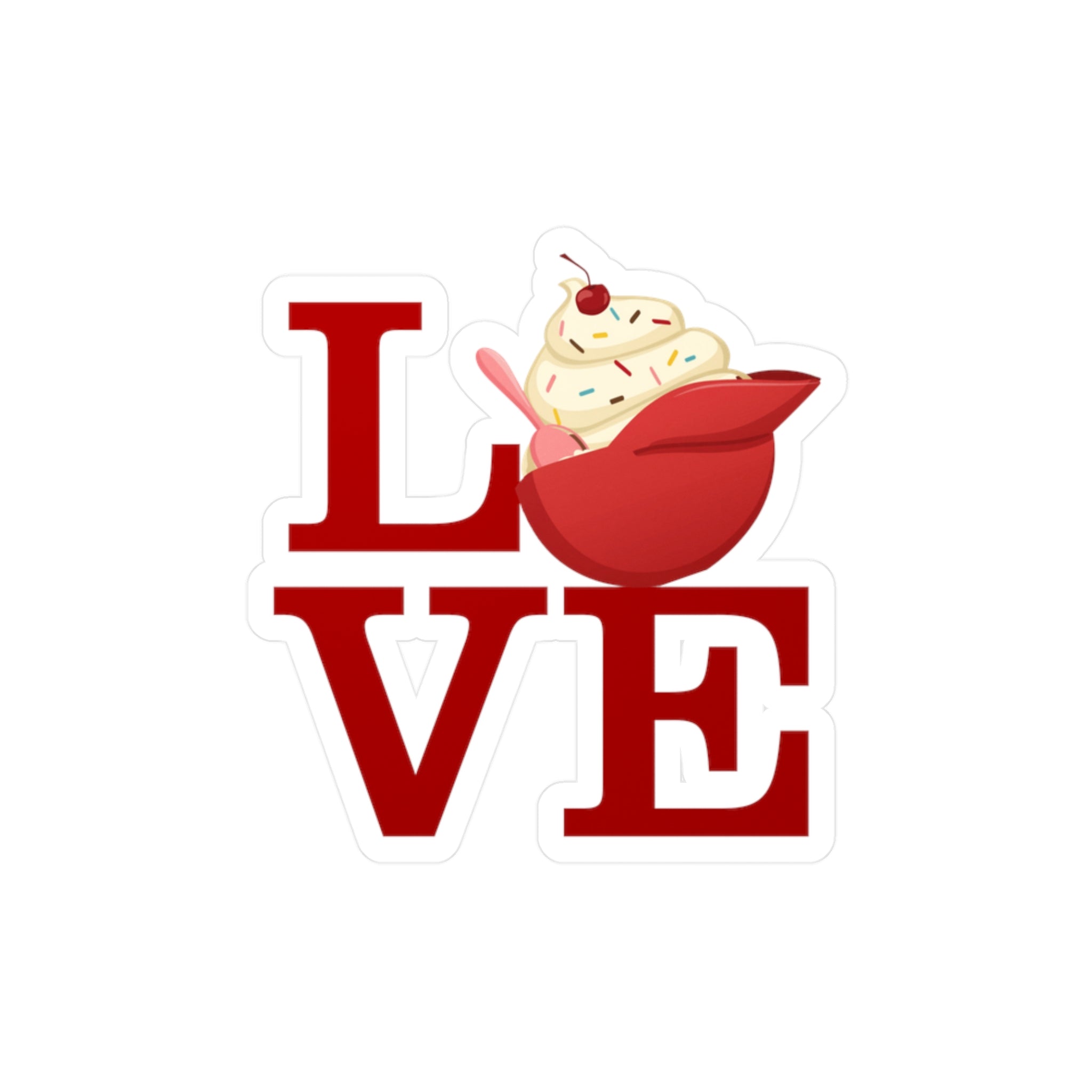 Philly LOVE Baseball Ice Cream Helmet- Kiss-Cut Vinyl Decal Sticker