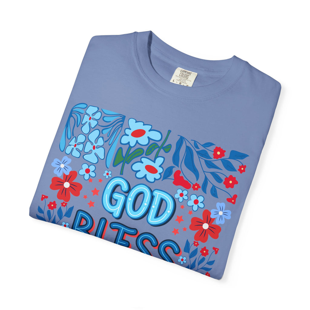 God Bless America Floral Tee
