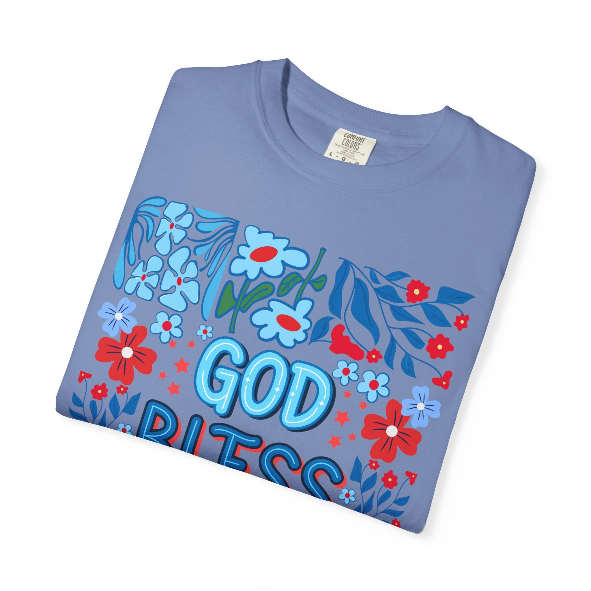 God Bless America Floral Tee