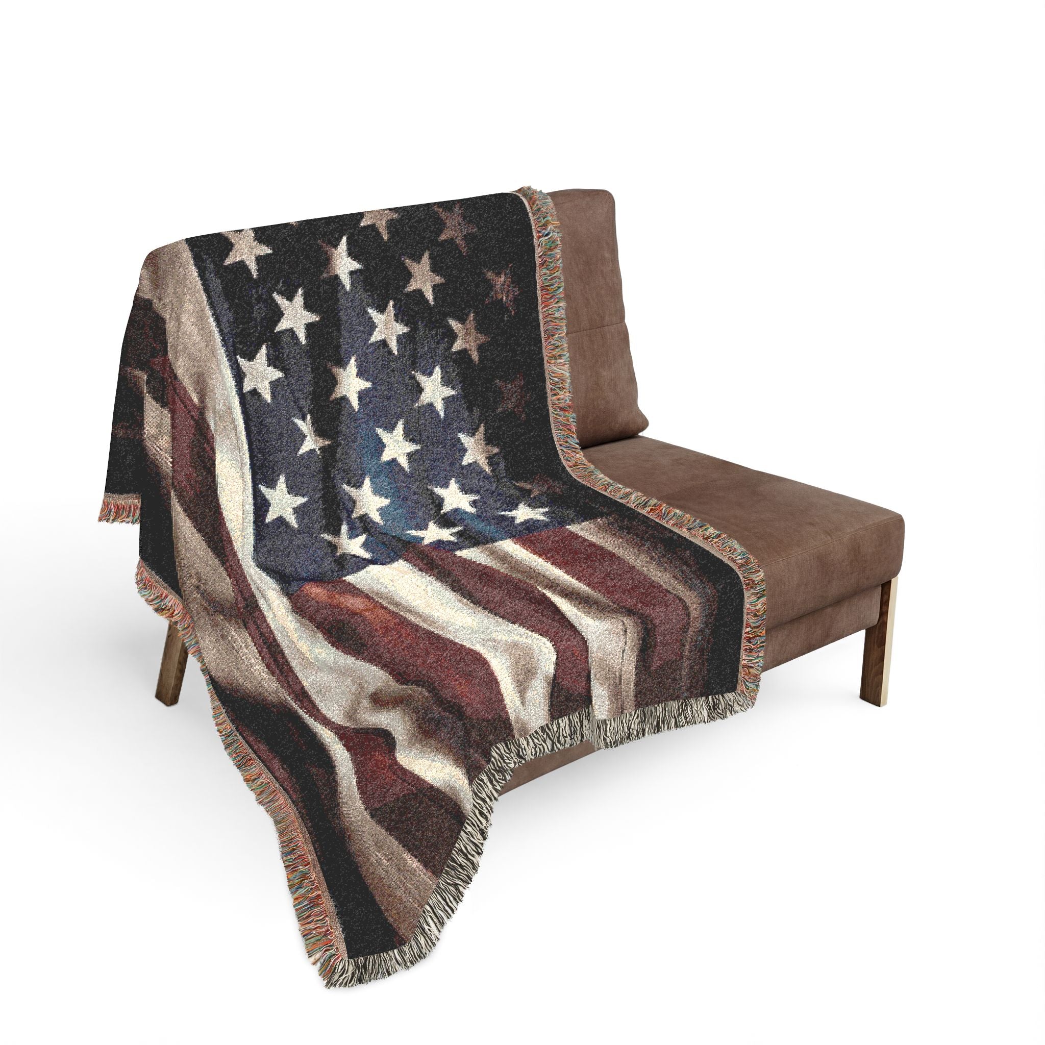 American Flag Woven Blanket