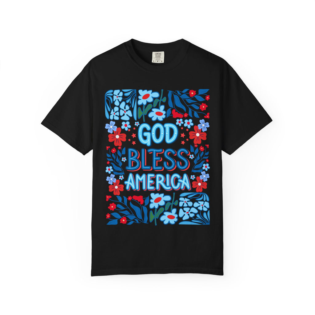 God Bless America Floral Tee